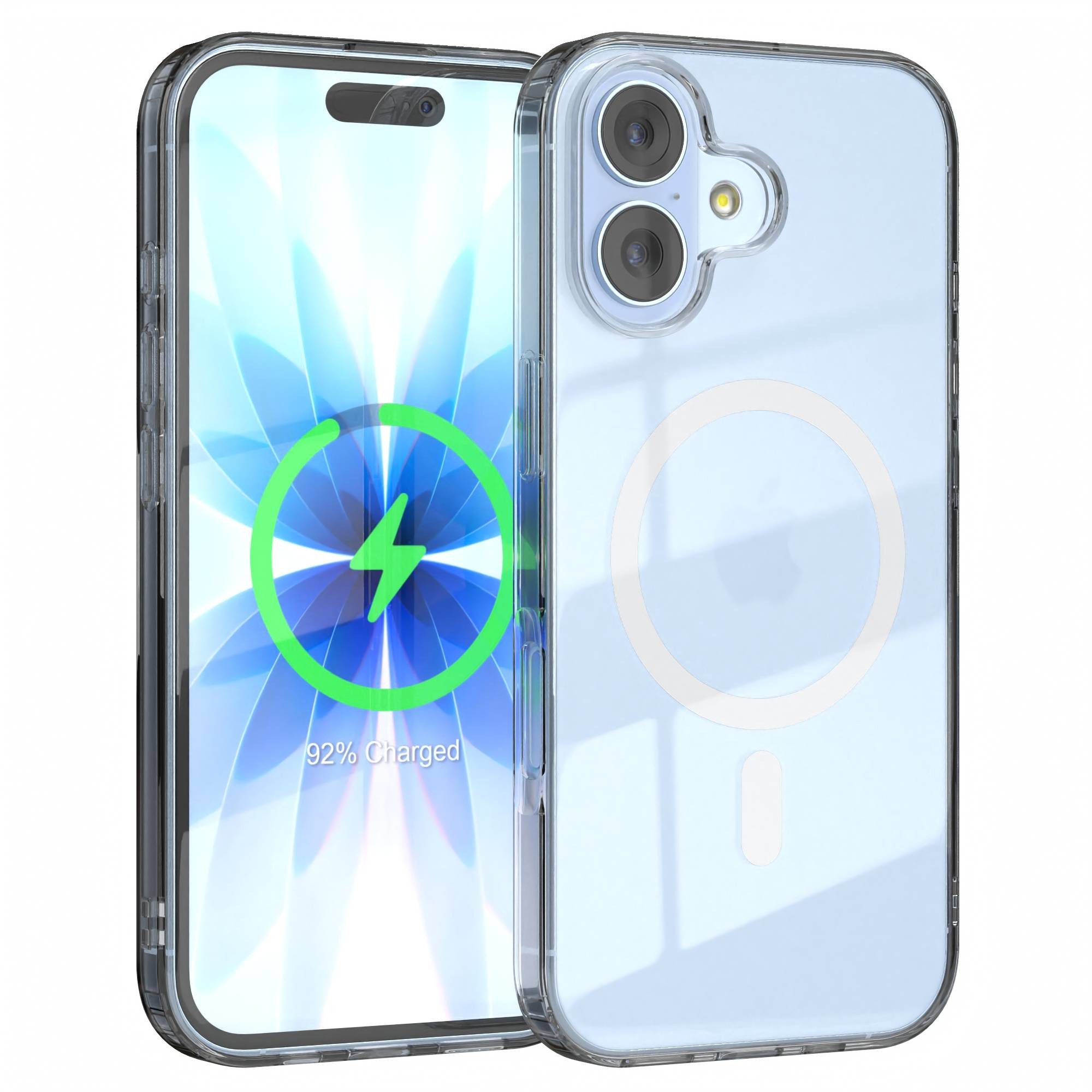 EAZY CASE Handyhülle Transparente Hülle mit MagSafe für iPhone 17 6,3 Zoll, Back Cover, Bumper Case, Handy Schutzhülle Kameraschutz, Durchsichtig