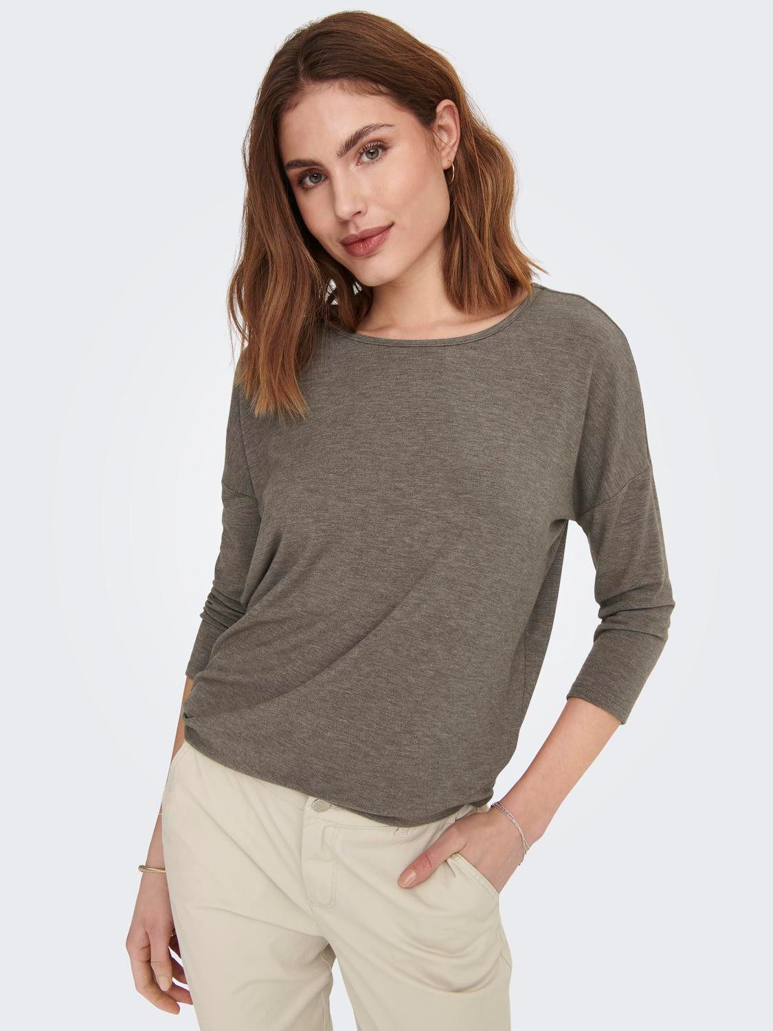 ONLY 3/4-Arm-Shirt ONLGLAMOUR 3/4 TOP JRS NOOS in lässiger Oversize-Form