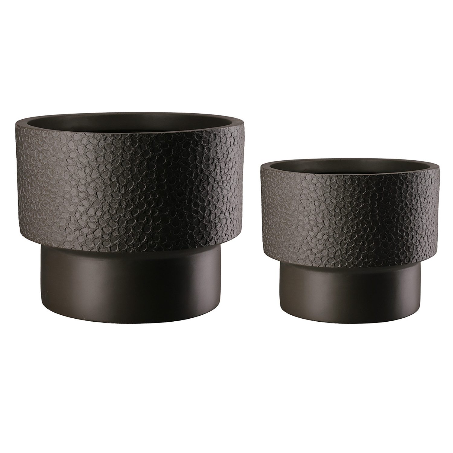 GILDE Pflanzkübel 2er Set Pflanzgefäß PARDO - braun - Magnesia - Höhe 24cm x Ø 30cm (1x Pflanzgefäß, Pflanztopf - Pflanzschale), Blumenbehälter - Gartenkübel - Deko- Pflanzgefäß - Blühkasten