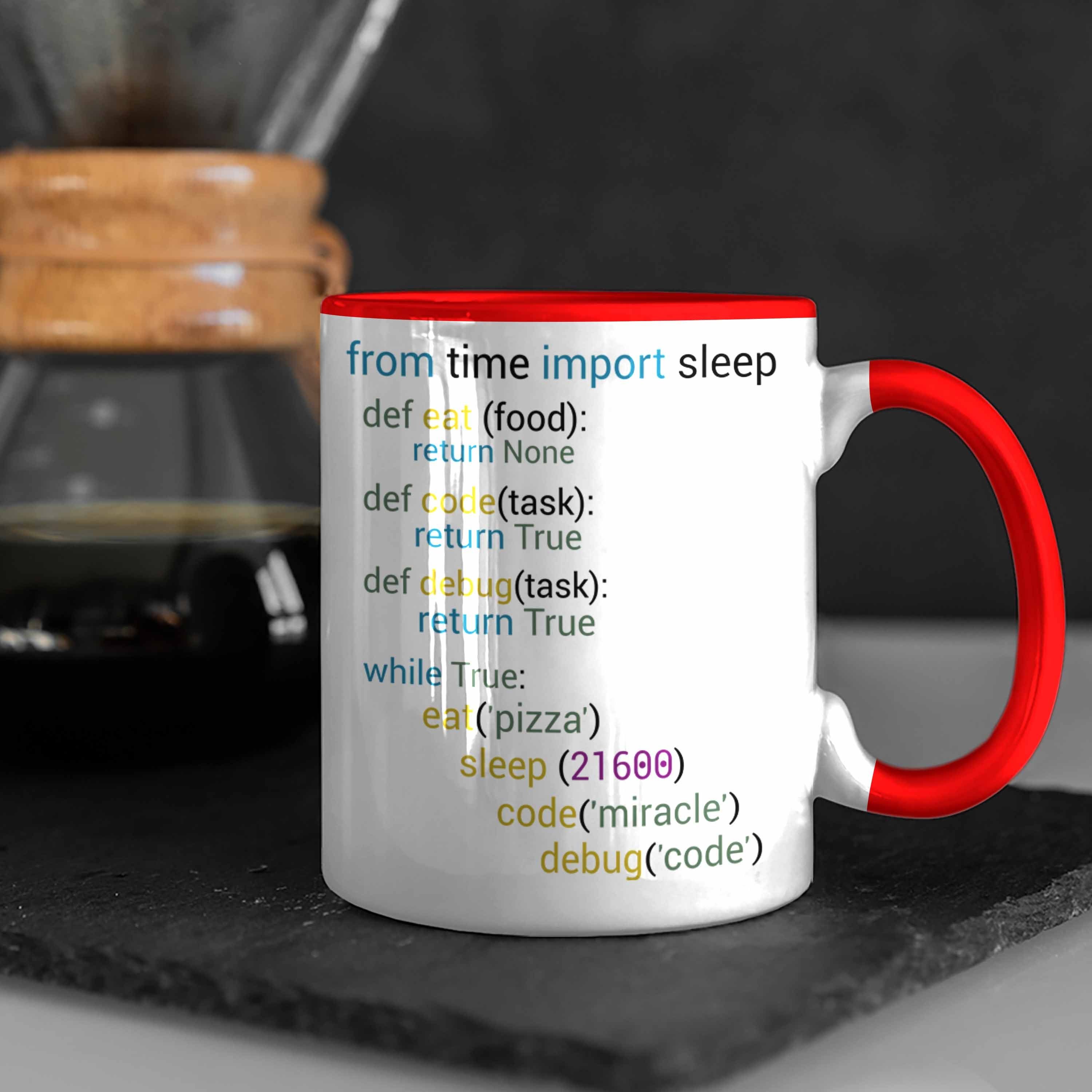 Trendation Nerds Geschenk Tasse Coder Rot Softwareentwickler für Programmierer Tasse Gesch