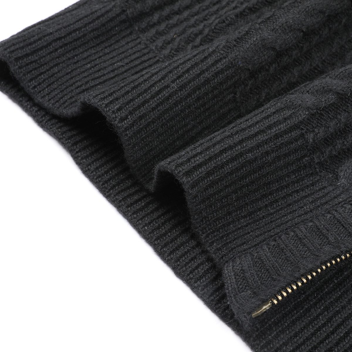 Allthemen Cardigan Herren Strickjacke mit Reißverschluss Grobstrick mit Stehkragen – Bild 5 von 5