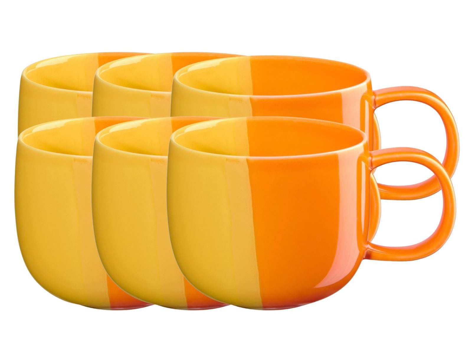 ASA SELECTION Becher joy Henkelbecher orange smoothie 8,5cm 0,4l Set6, Porzellan