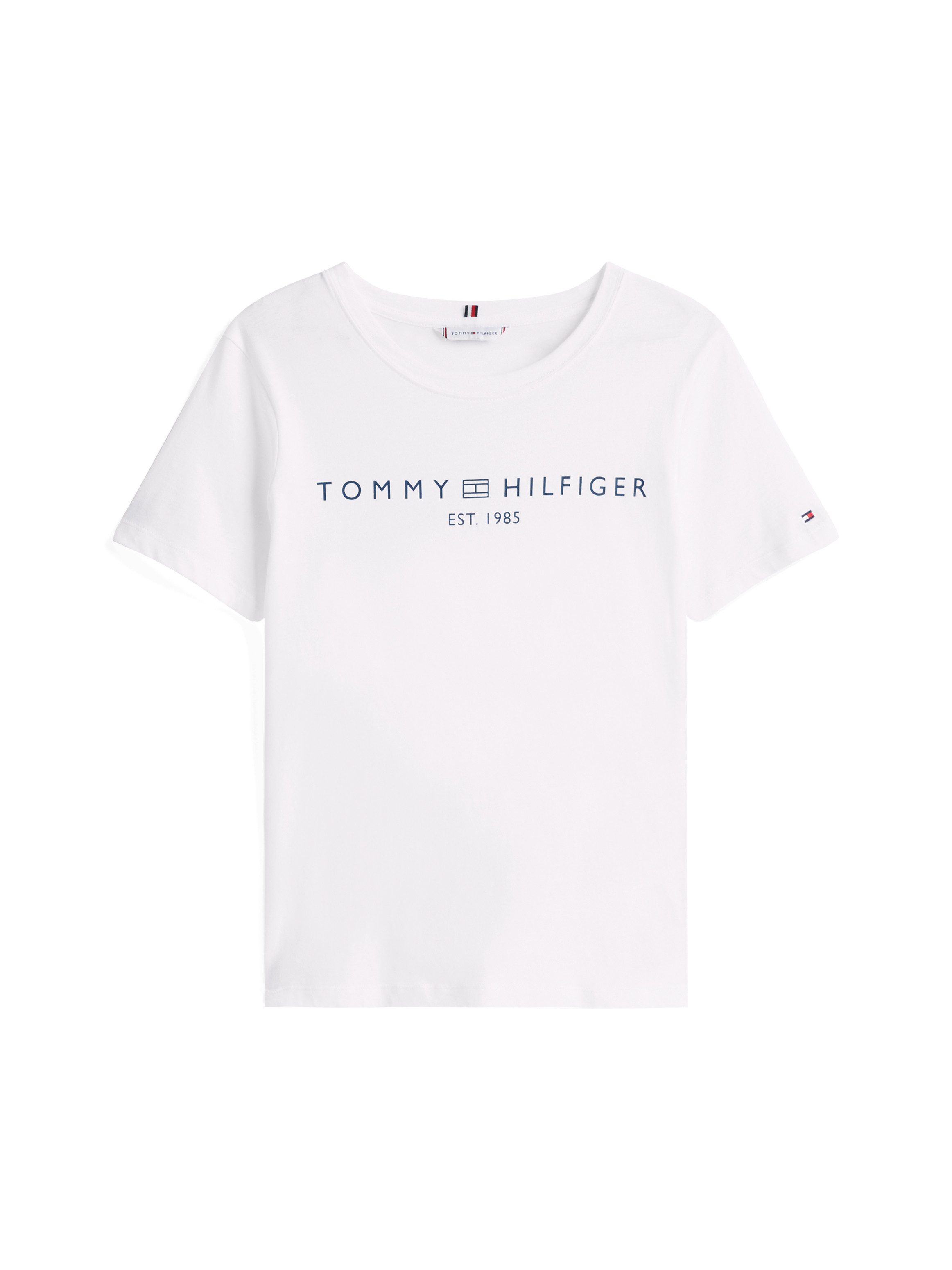 Tommy Hilfiger Kurzarmshirt REG CORP LOGO C-NK mit Logoschriftzug und Stickerei Baumwolle