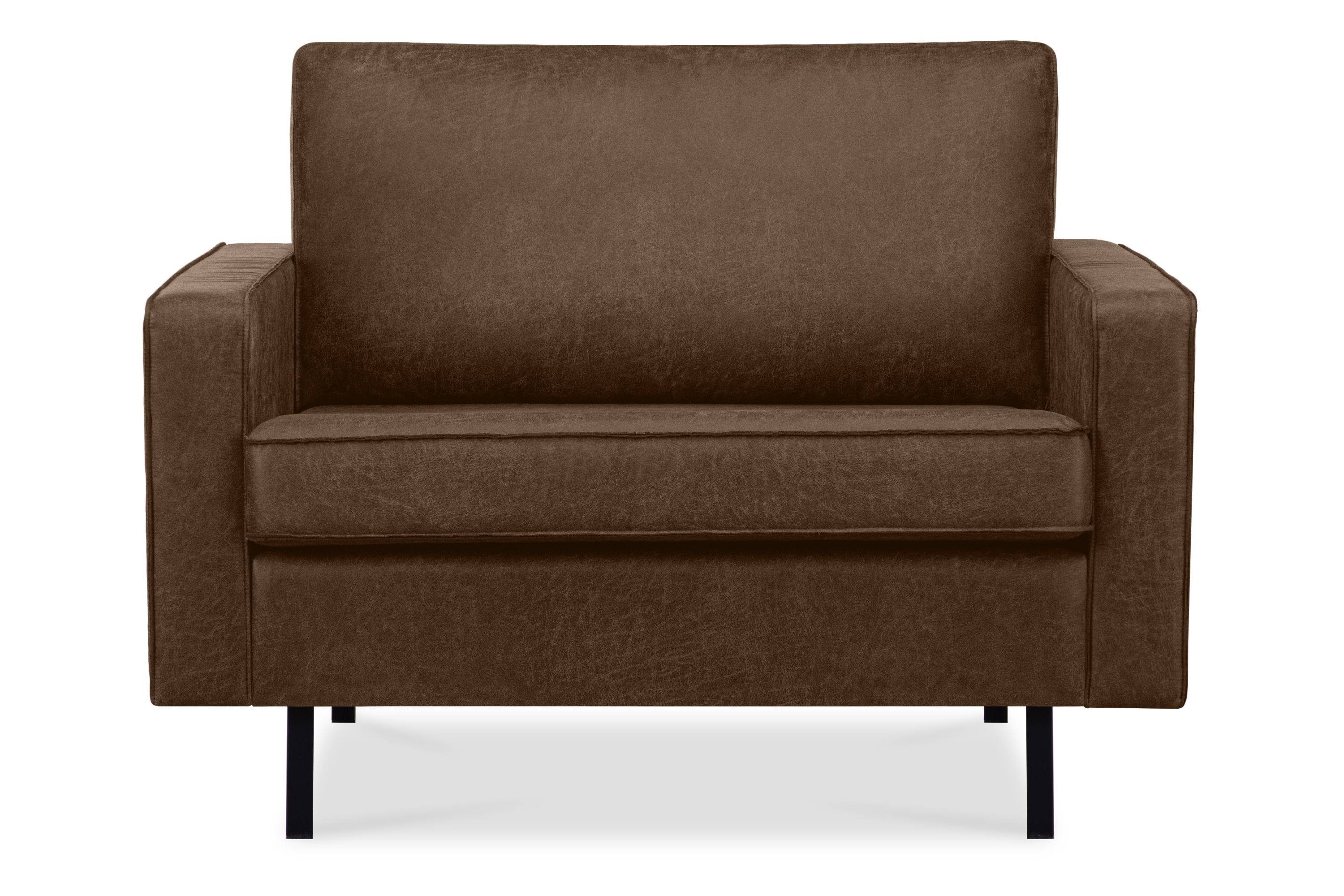 Konsimo Sessel INVIA Breite Sessel, Grundschicht: Echtleder, auf hohen Metallfüßen, Hergestellt in EU dunkelbraun | dunkelbraun | dunkelbraun