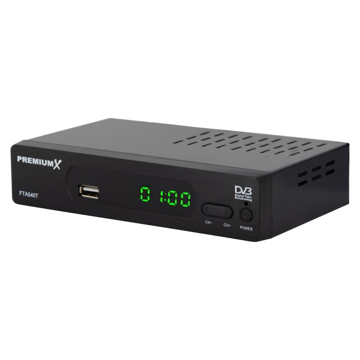 PremiumX FTA 540T FullHD Digital DVB-T2 Terrestrischer Receiver H.265 USB SCART DVB-T2 Receiver