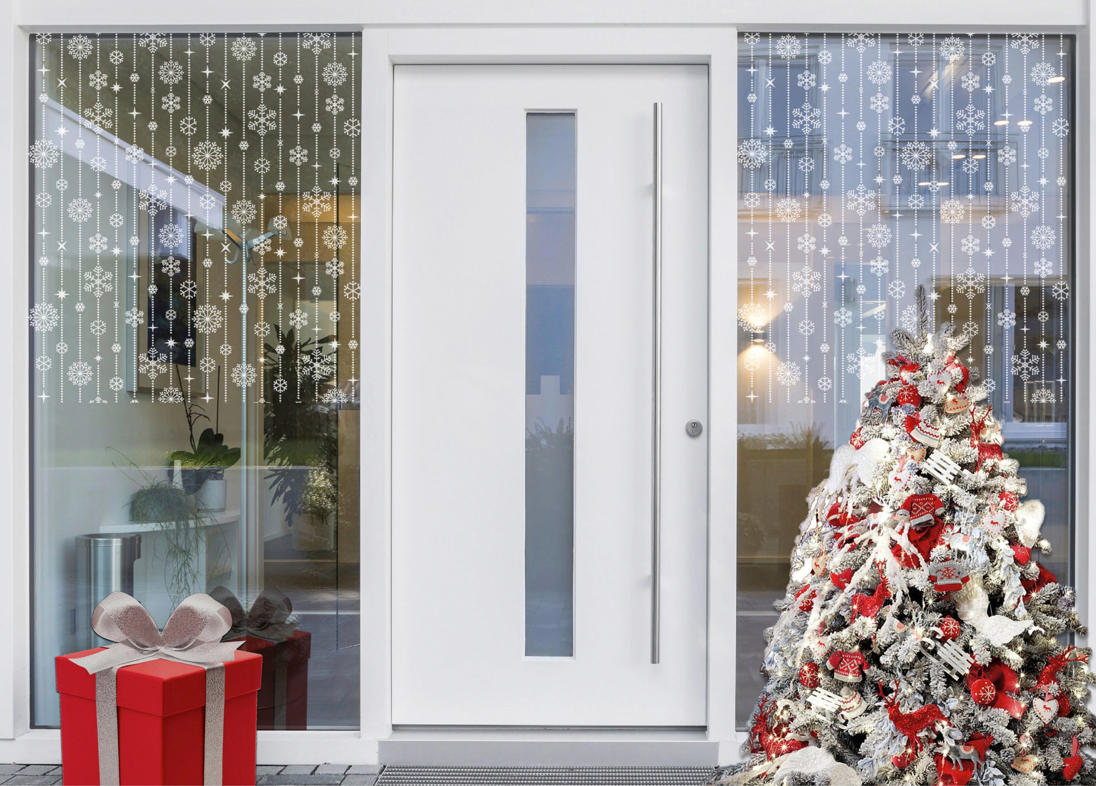 MySpotti, haftend white, cm, Look statisch Schneeflocken halbtransparent, Fensterfolie glatt, 60 x 100