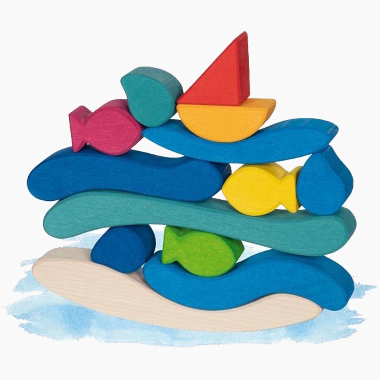 goki Bausteine Wasserwelt Spielbausteine, (packung, 9 St., set), Bestens geeignet für offenes Spiel