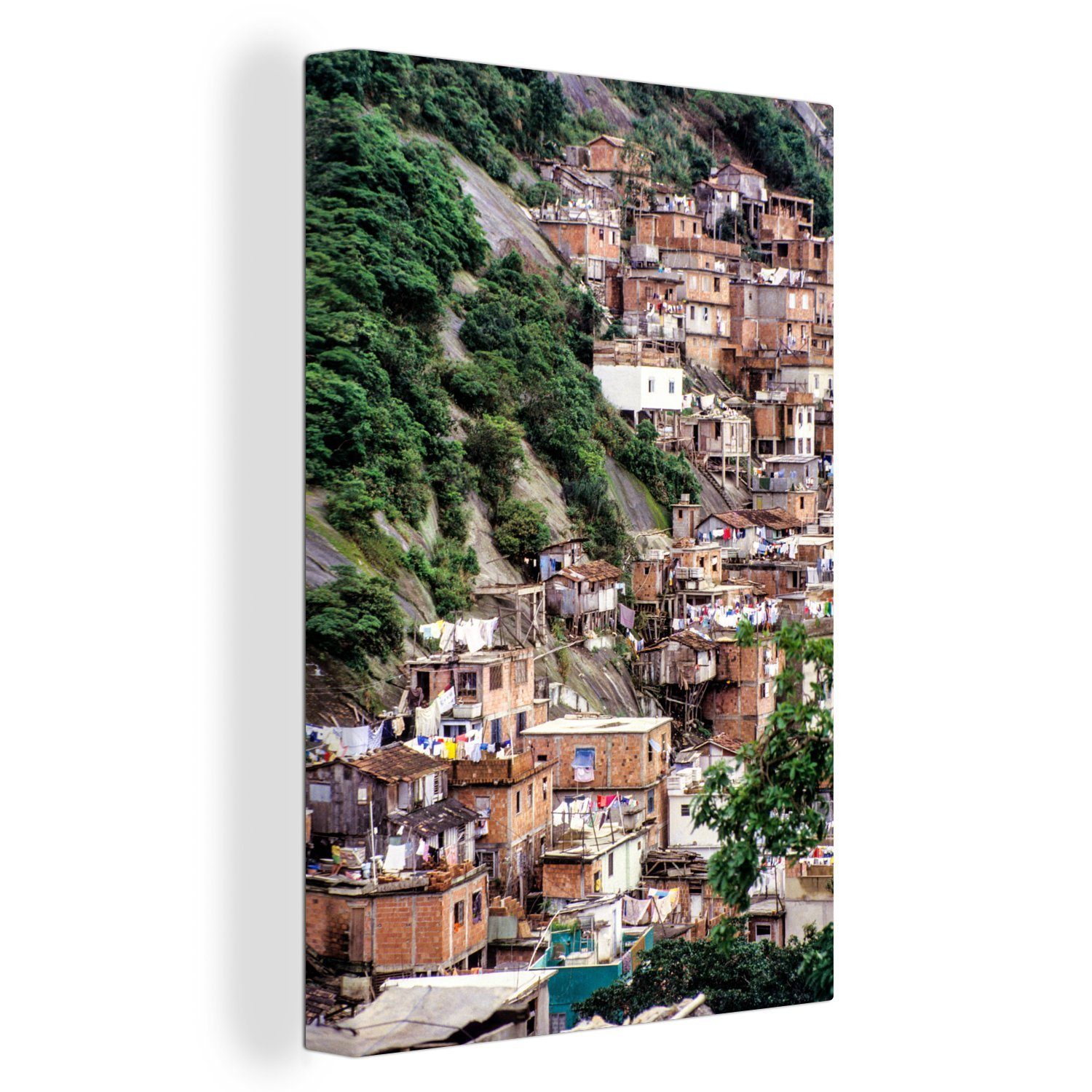 Tolle Online-Shopping-Seite OneMillionCanvasses® Leinwandbild Schönes St), Rio in Leinwandbild einer Favela Hügel gegen Bild (1 Janeiro, von einen inkl. de Zackenaufhänger, Gemälde, cm bespannt fertig 20x30