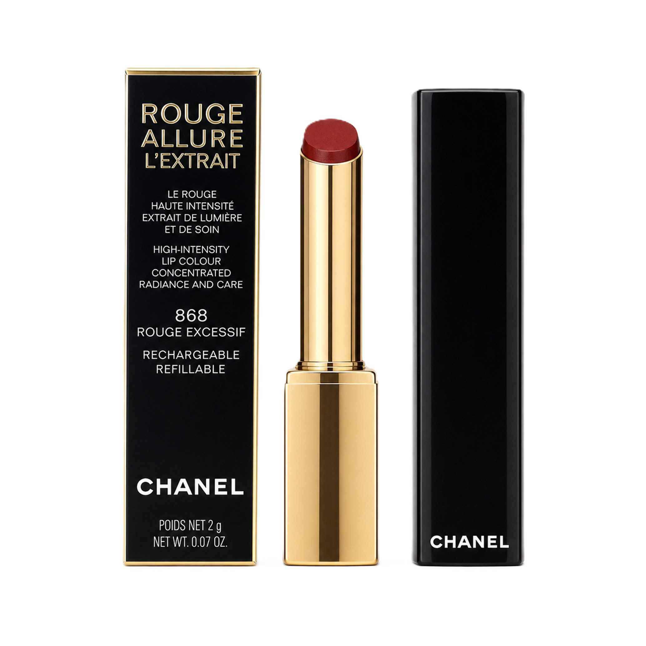 CHANEL Lippenstift Chanel Rouge Allure L'Extrait lip colour 868 Rouge Excessi Refillable