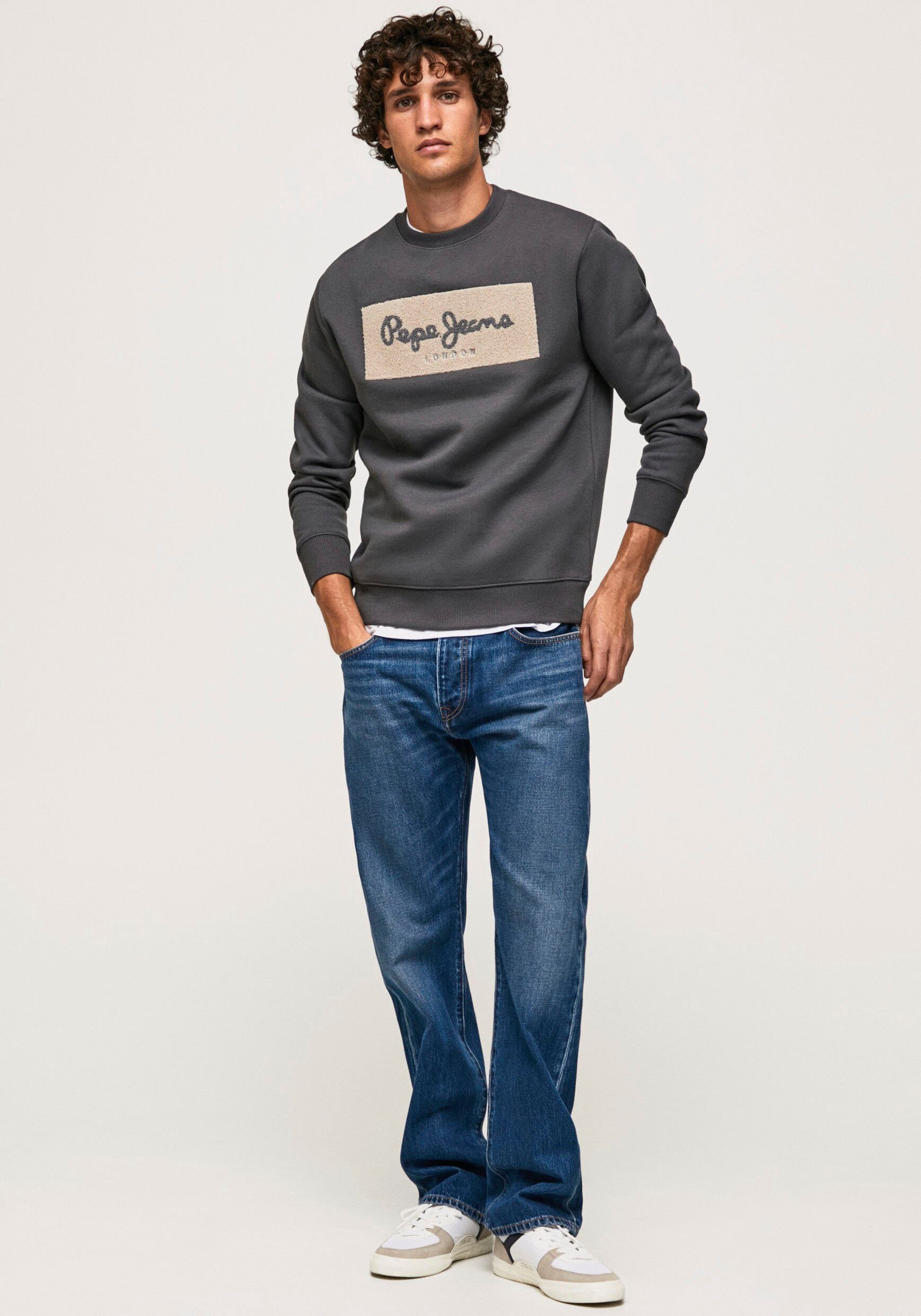 Pepe Jeans Sweatshirt SEAN mit XL-Logo Besatz