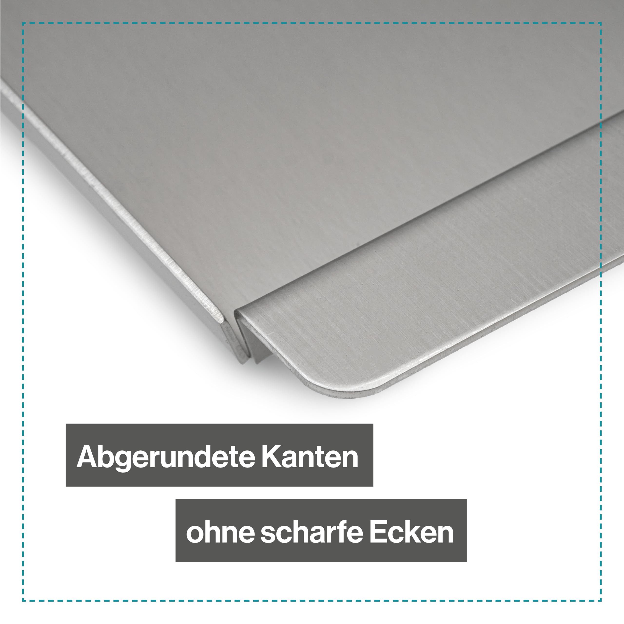 Feuerfest 123 GmbH Servierplatte Edelstahl Serviertablett mini 30x22,5cm, (Rostfreier, hygienischer Edelstahl, 100 % Made in Germany), Als Servierplatte, Partyp – Bild 3 von 5