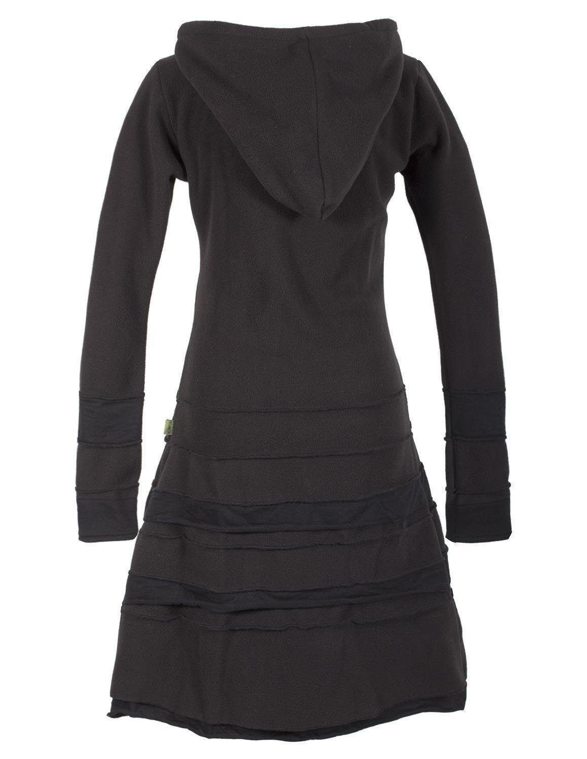 Vishes Wintermantel Patchwork Eco Recycling Fleecemantel mit Kapuze Hippie, günstig online kaufen