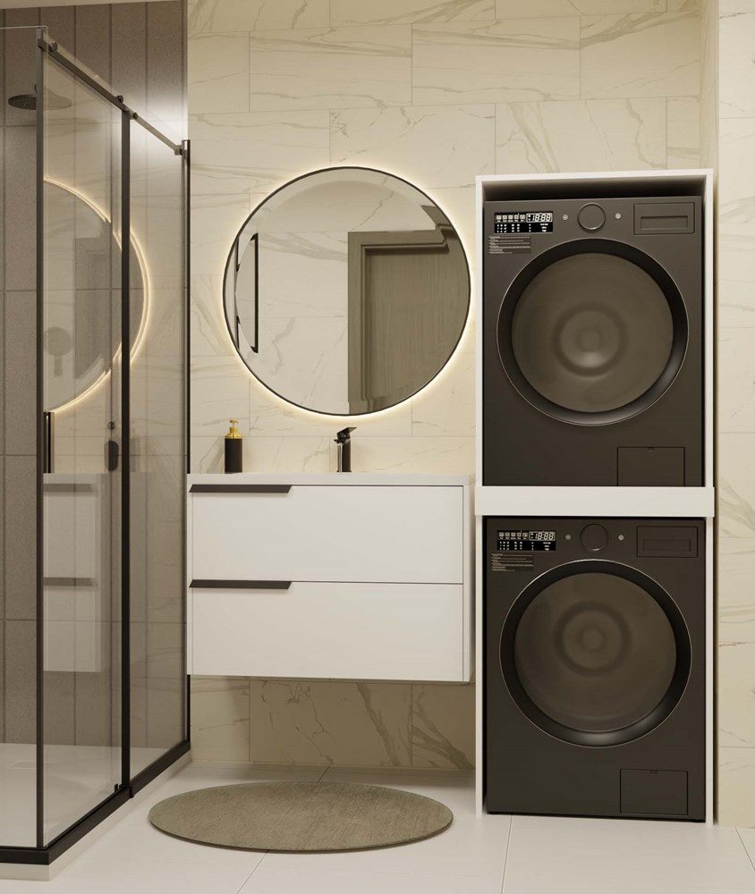 Raumhirsch Furniture Waschmaschinenumbauschrank für zwei Geräte – stabiler günstig online kaufen