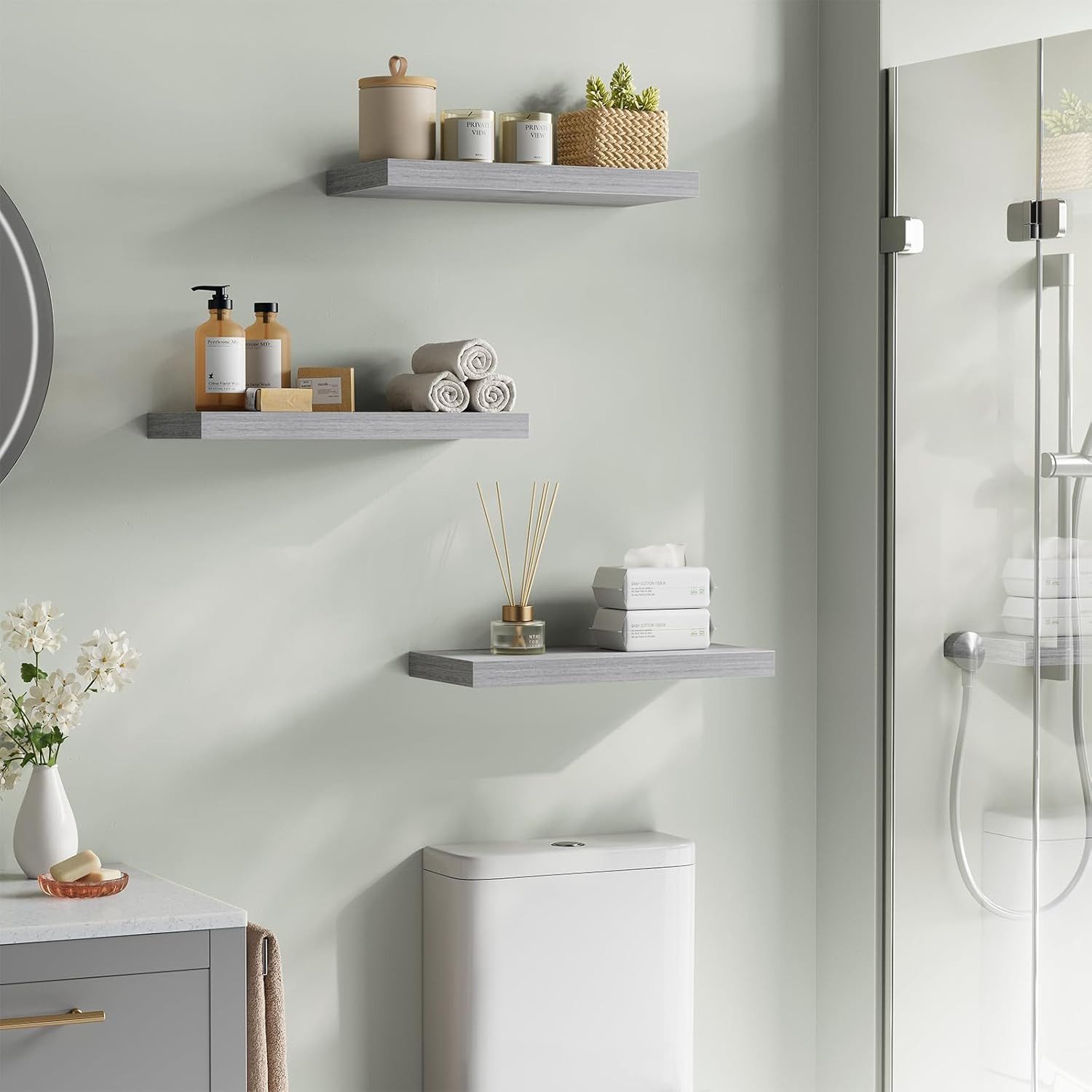 Woltu Wandregal, Set 3-tlg., Wandboard für Deko aus MDF Holz günstig online kaufen