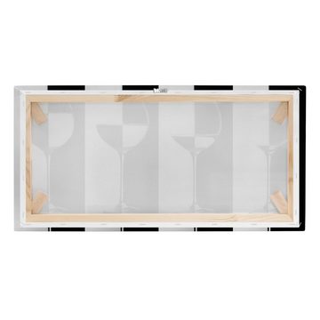 Bilderdepot24 Leinwandbild Modern Weingläser Geometrie schwarz weiss Bild auf Leinwand Groß XXL, Bild auf Leinwand; Leinwanddruck in vielen Größen