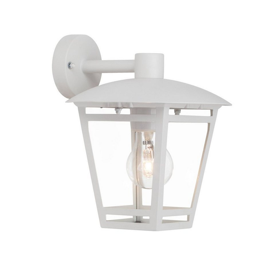 Brilliant LED Außen-Wandleuchte Riley, Lampe Riley Außenwandleuchte hängend  weiß 1x A60, E27, 40W, geeignet