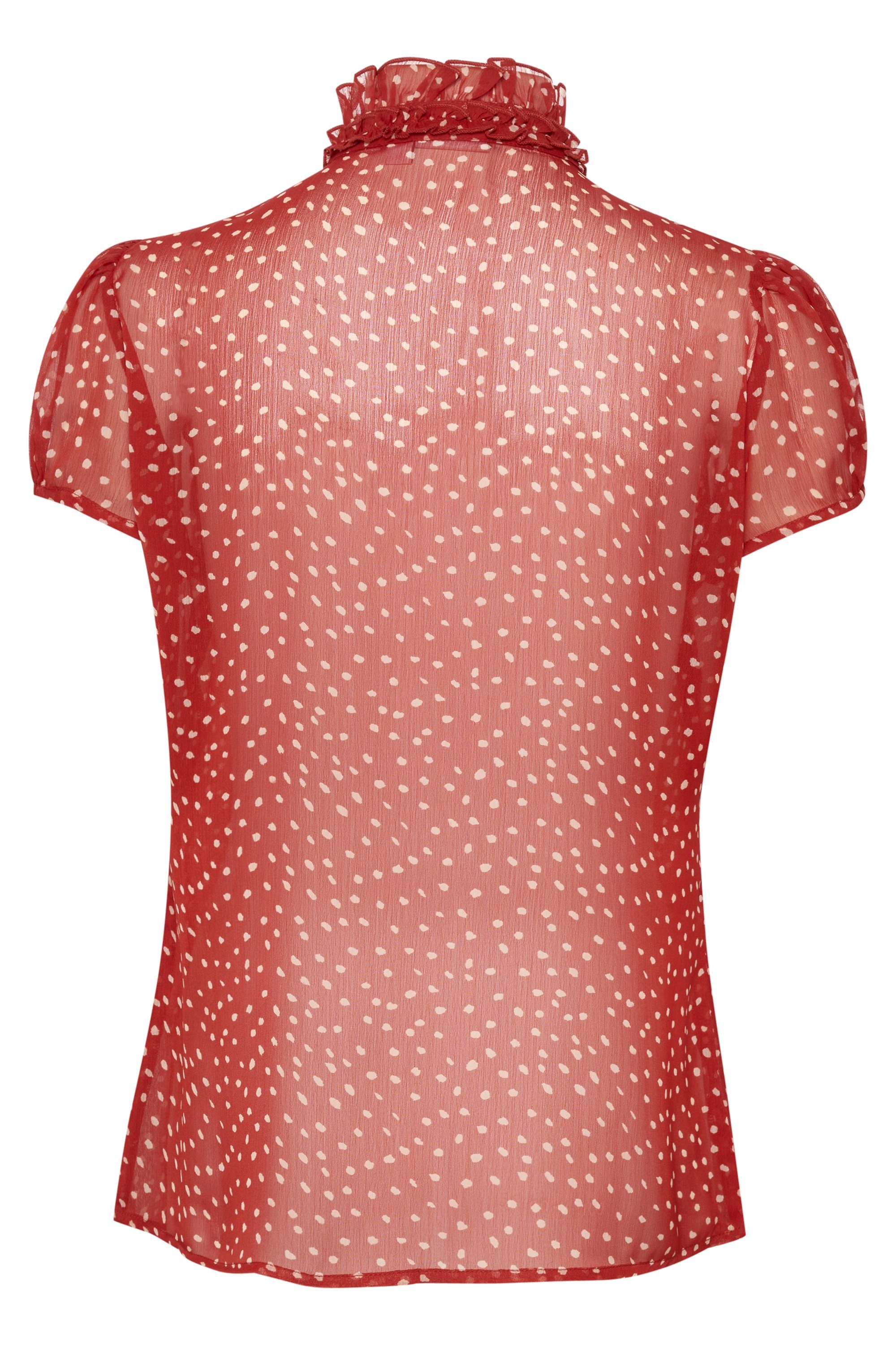 Kurzarm-Bluse Kurzarmbluse LiljaSZ Drea Red Tango Tropez Saint Dot