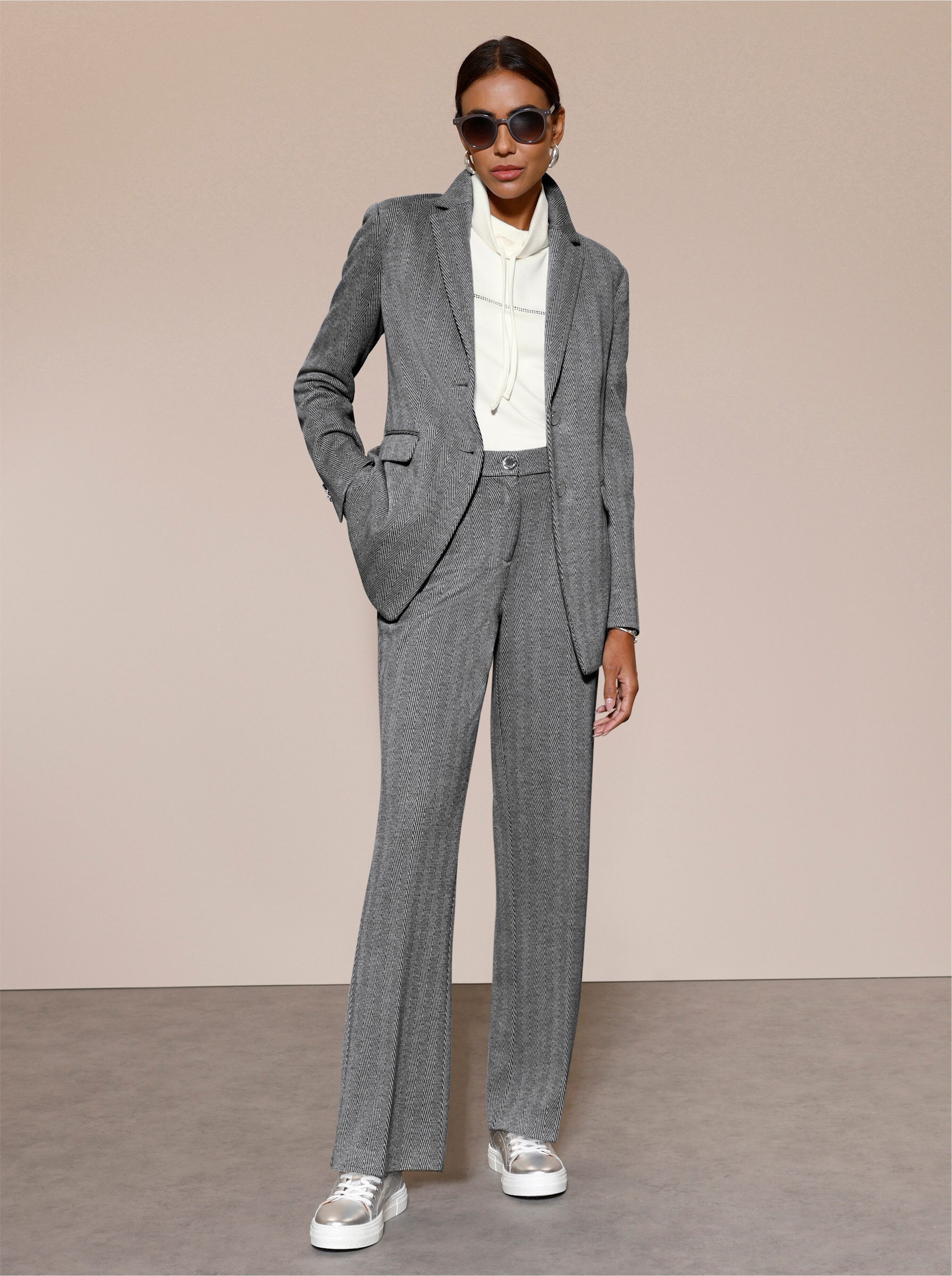 Blusenblazer Modal-Mix-Blazer Langarm