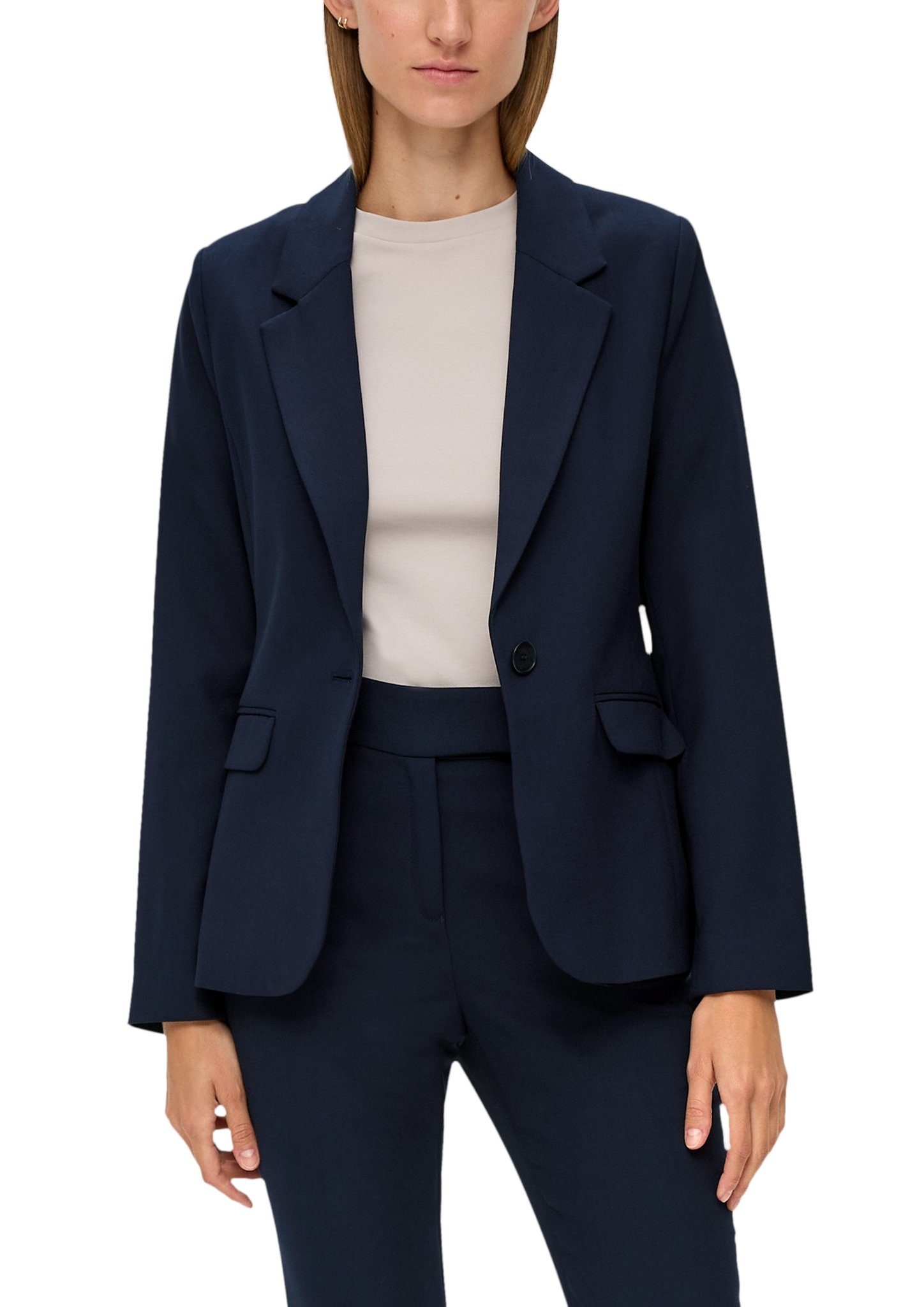 s.Oliver BLACK LABEL Kurzblazer mit Pattentaschen vorne blue