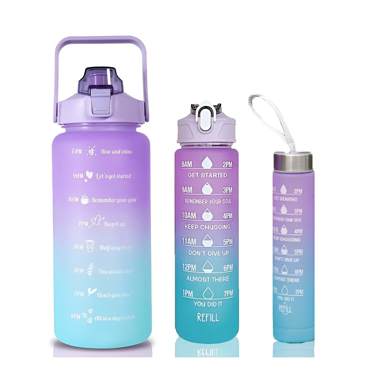 Trinkflasche 3-er Set Sportflasche Wasserflasche Trinkflasche 2 L - 900 ml - 500 ml