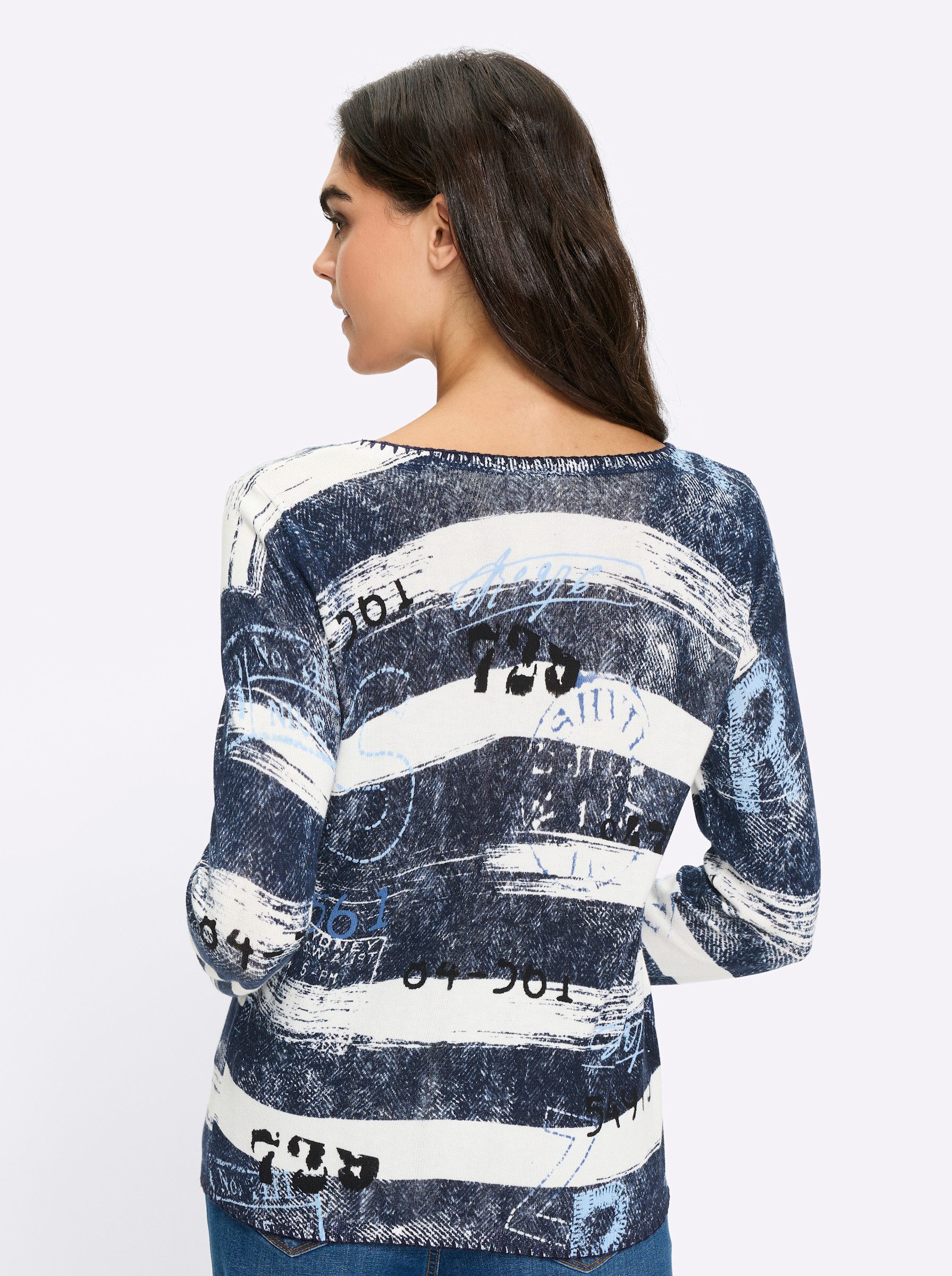 heine Strickpullover Druck-Pullover Langarm günstig online kaufen