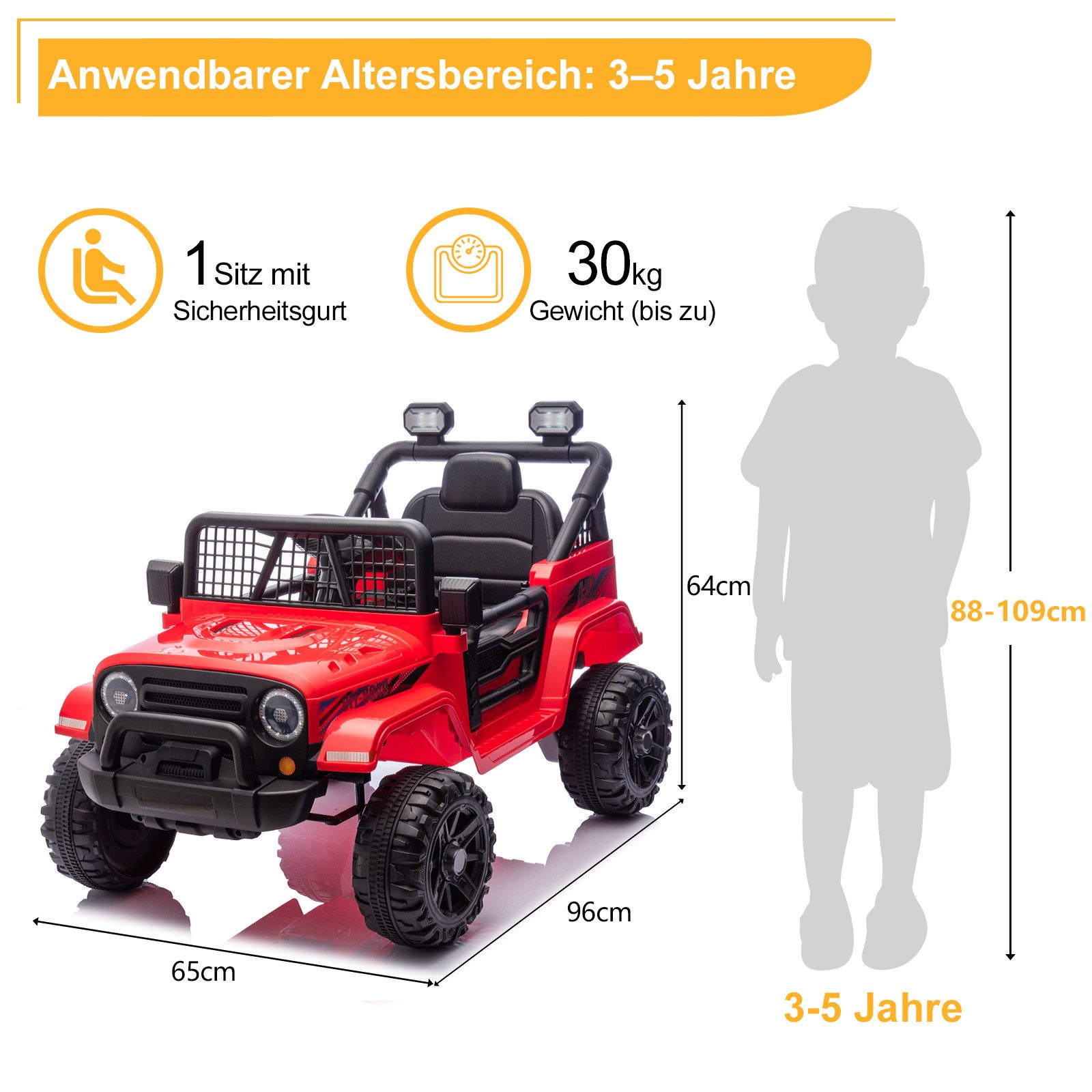 LALAHO Elektro-Kinderauto Elektroauto für Kinder, kinder elektroauto mit 2,4 GHzFernbedienung