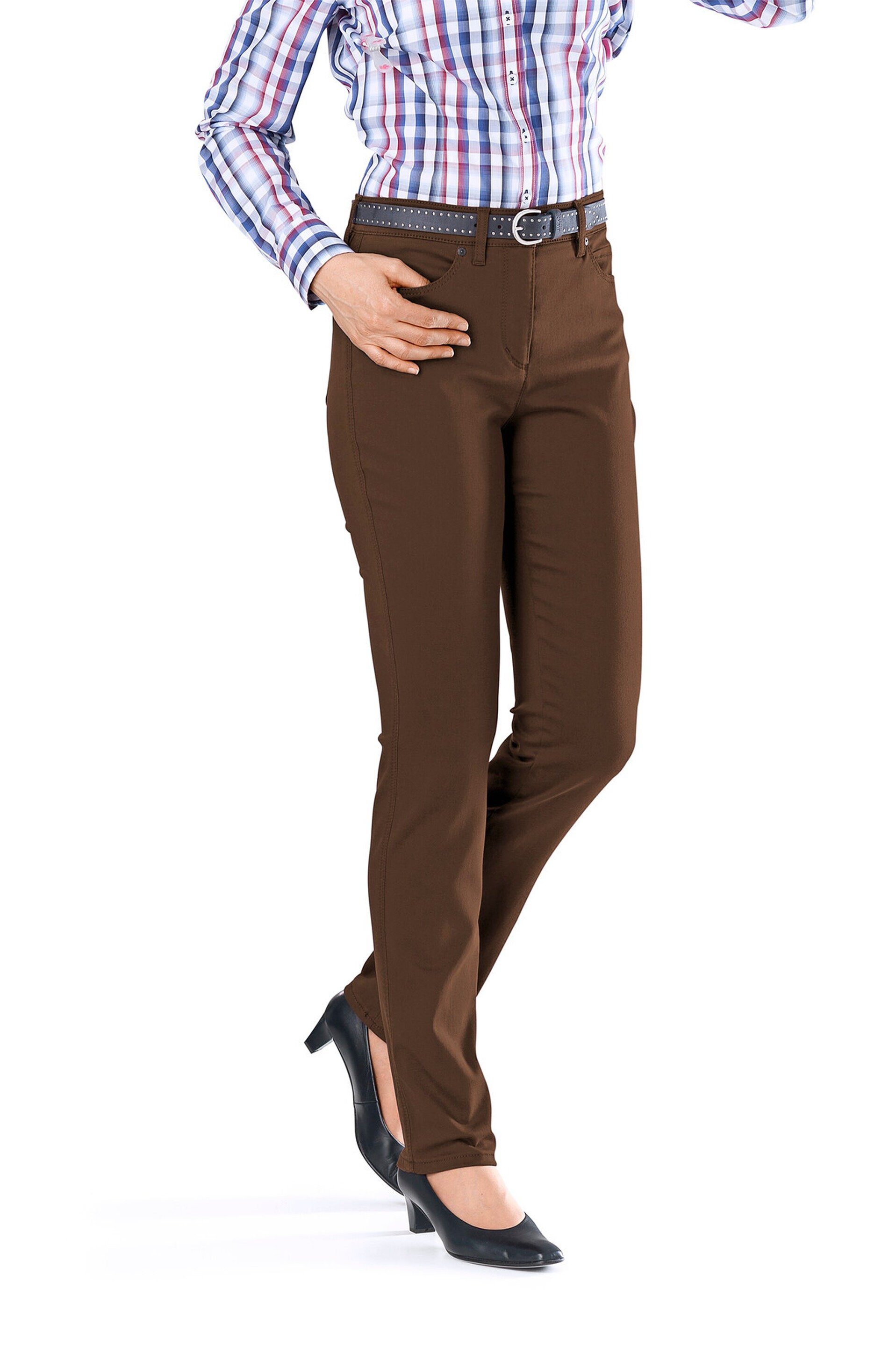 Stoffhose TONI Baumwoll-Hose be loved Five-Pocket cognac