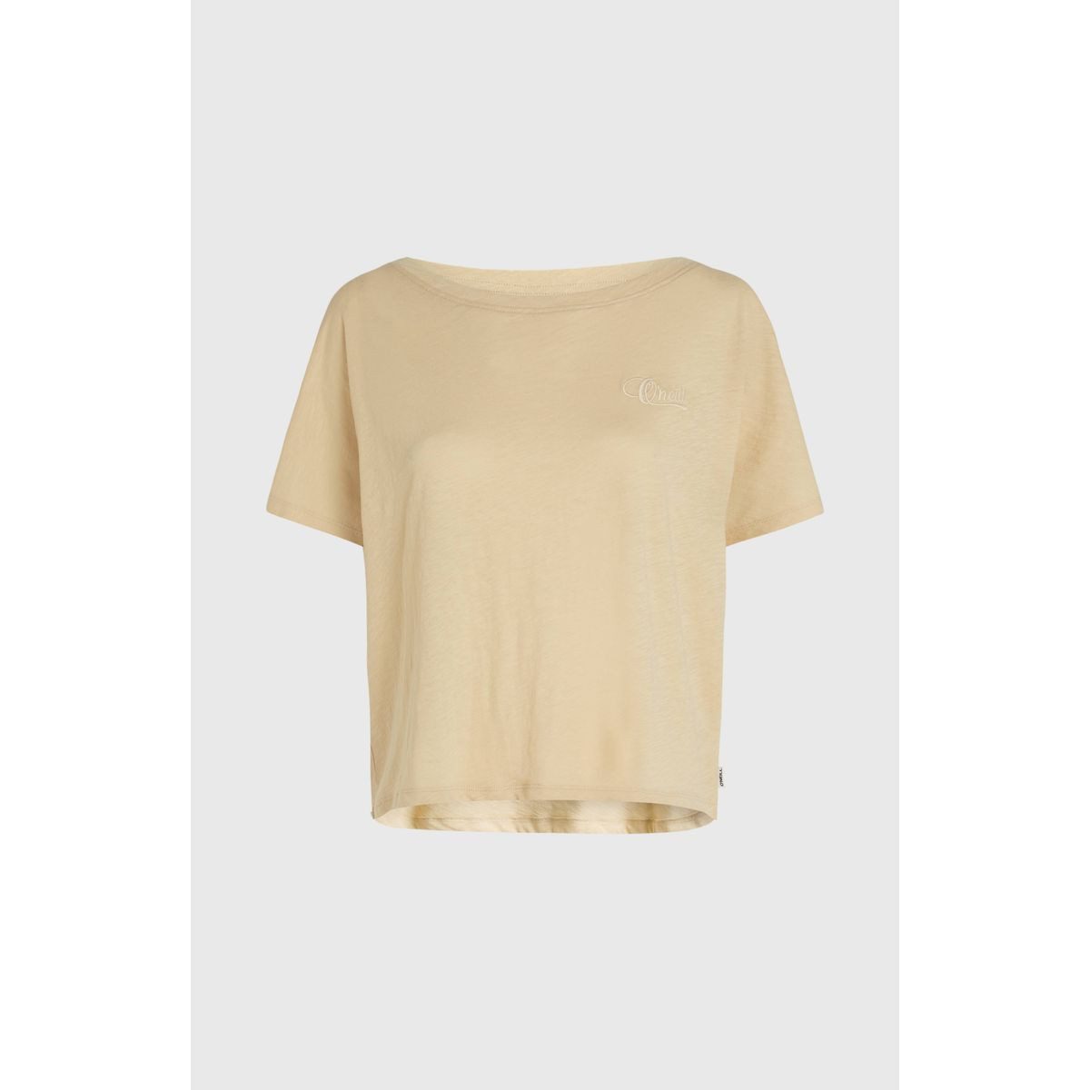 O'Neill Kurzarmshirt Essentials O'neill Script Scoop Neck T-shirt Lässiges T-Shirt mit U-Ausschnitt und gesticktem Logo für maximalen
