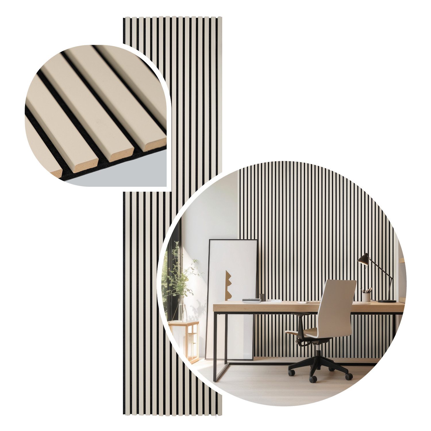 LP projekt Akustikplatte Effektive Wandpaneele für ruhige Räume & moderne Raumgestaltung, (Verfügbar in Breiten 120–300 cm und Длинаn 40/60 cm), Schallabsorbierende Wandverkleidung für Home Office & Wohnzimmer