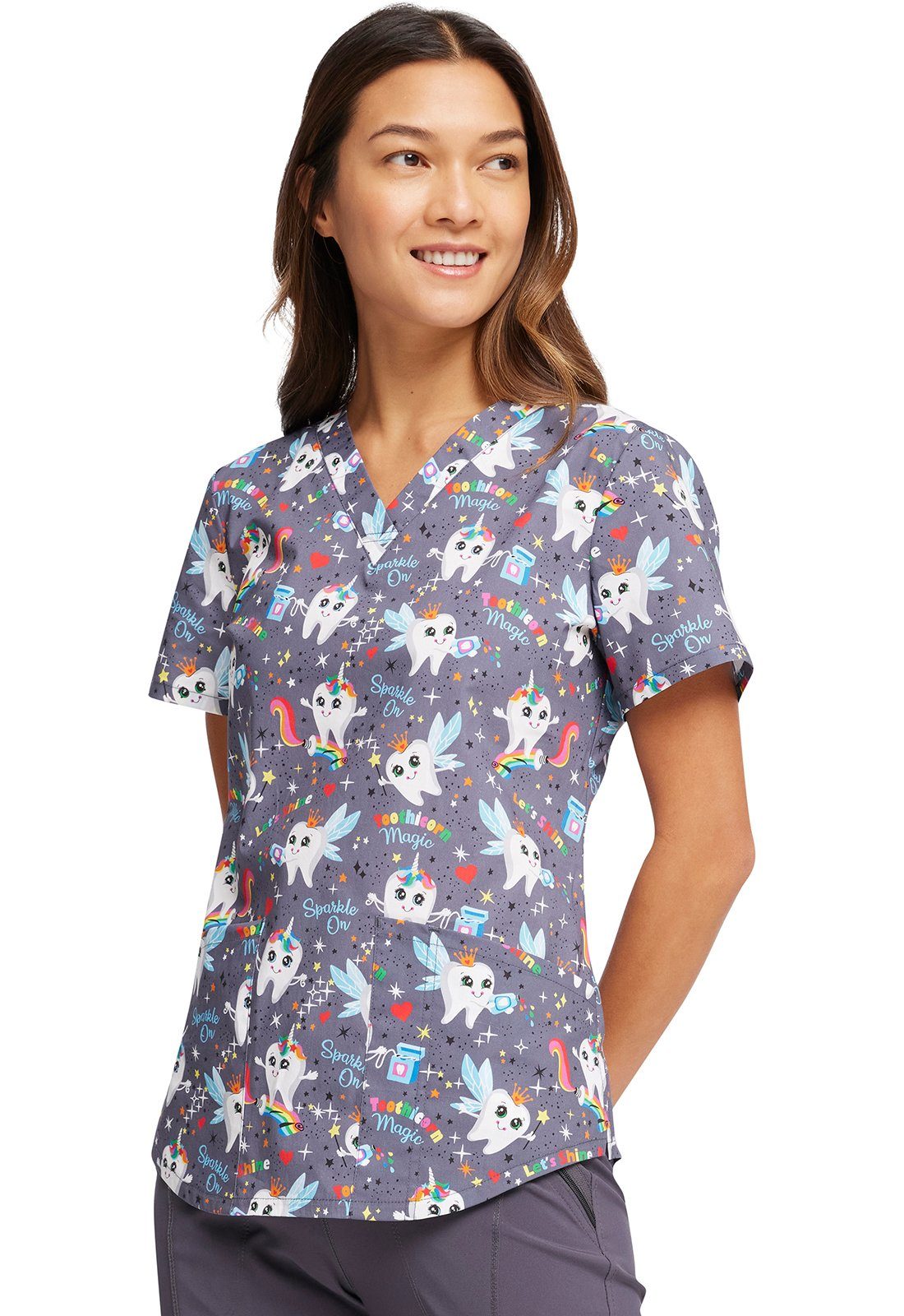 Cherokee Funktionsbluse Bunt bedruckter Damen Kasack "Toothicorn Magic" Kasack mit Motiv