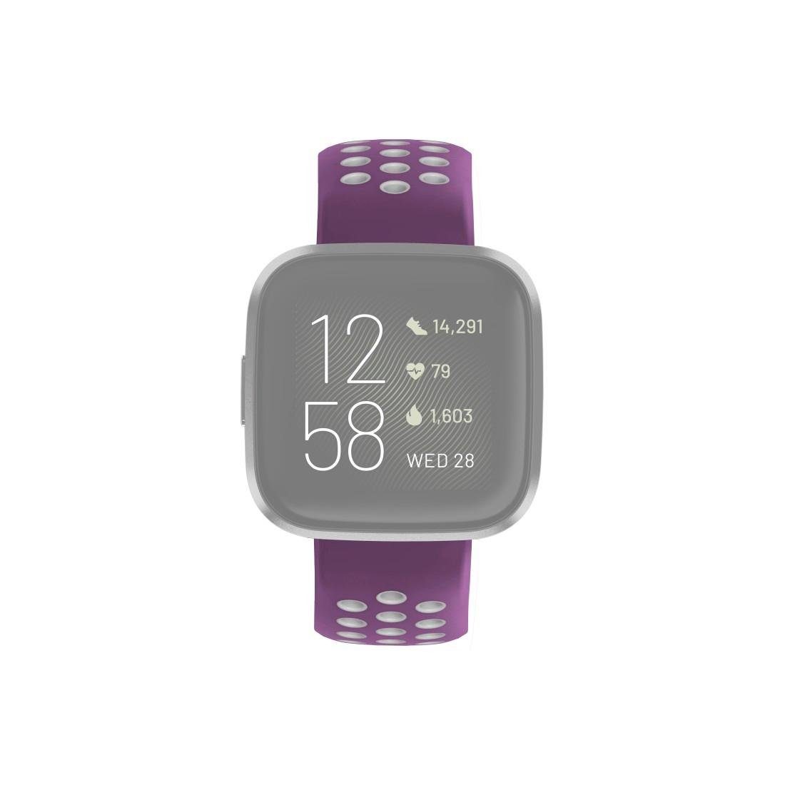 Hama 2/Versa/Versa Versa 22mm Ersatzarmband Lite, atmungsaktives Smartwatch-Armband lila Fitbit