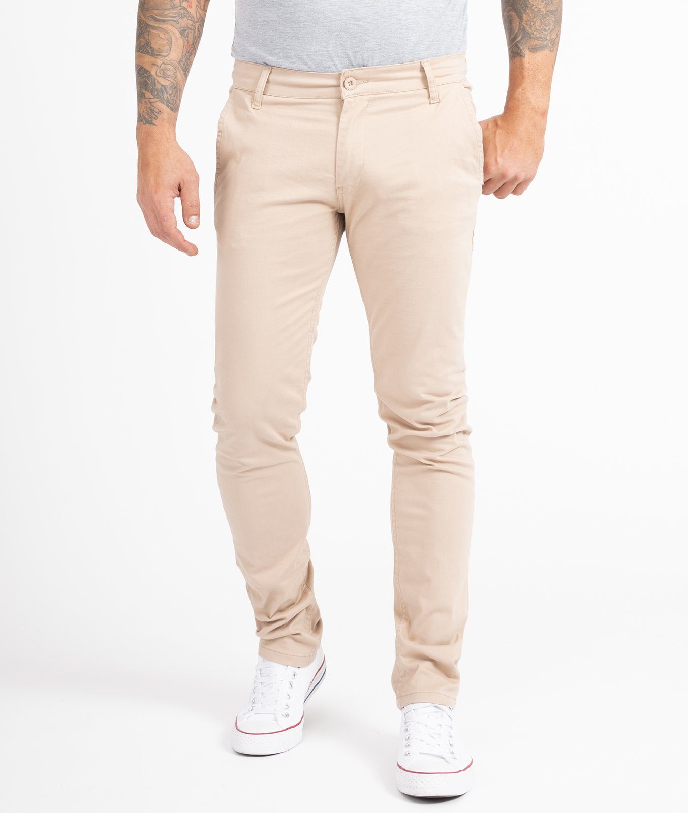 Indumentum Chinohose Herren Slim Fit Hose IS-305 Beige