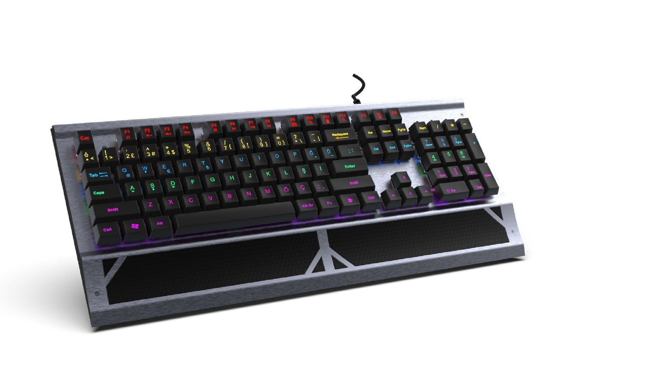 INCA IKG-444 RGB Gaming-Tastatur – 13 LED-Modi, Blaue Switches, 50 M Klicks Gaming-Tastatur (13 RGB-Beleuchtungsmodi, Blaue Switches, 50 Mio. Klicks Lebensdauer)
