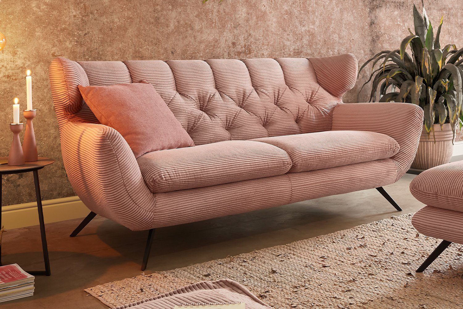 KAWOLA Sofa CHARME, 2-Sitzer od. 2,5-Sitzer, Velvet od. Cord, versch. Farben | Alle Sofas