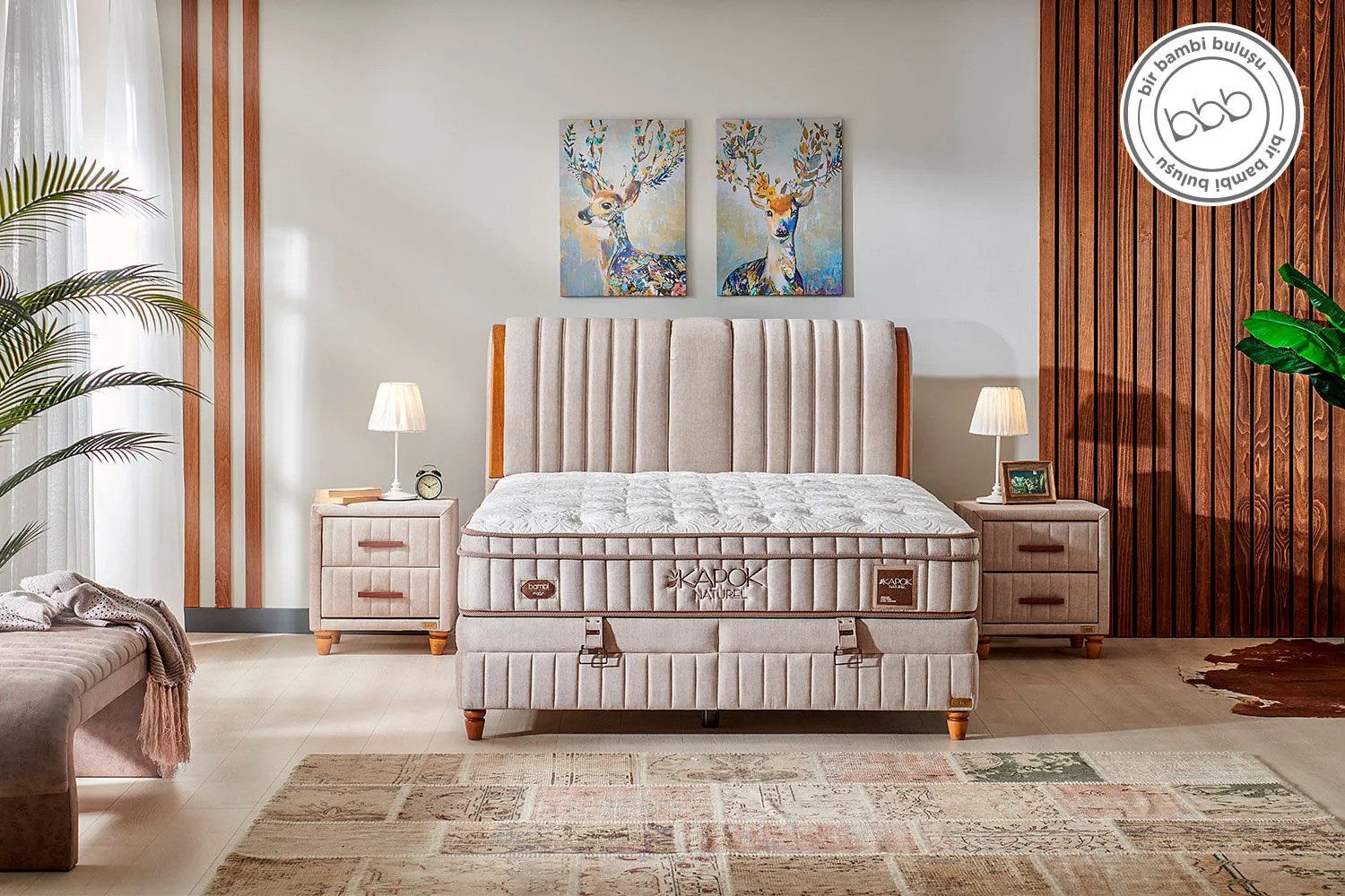 Bermo Home Boxspringbett Bambi Kapok Naturel