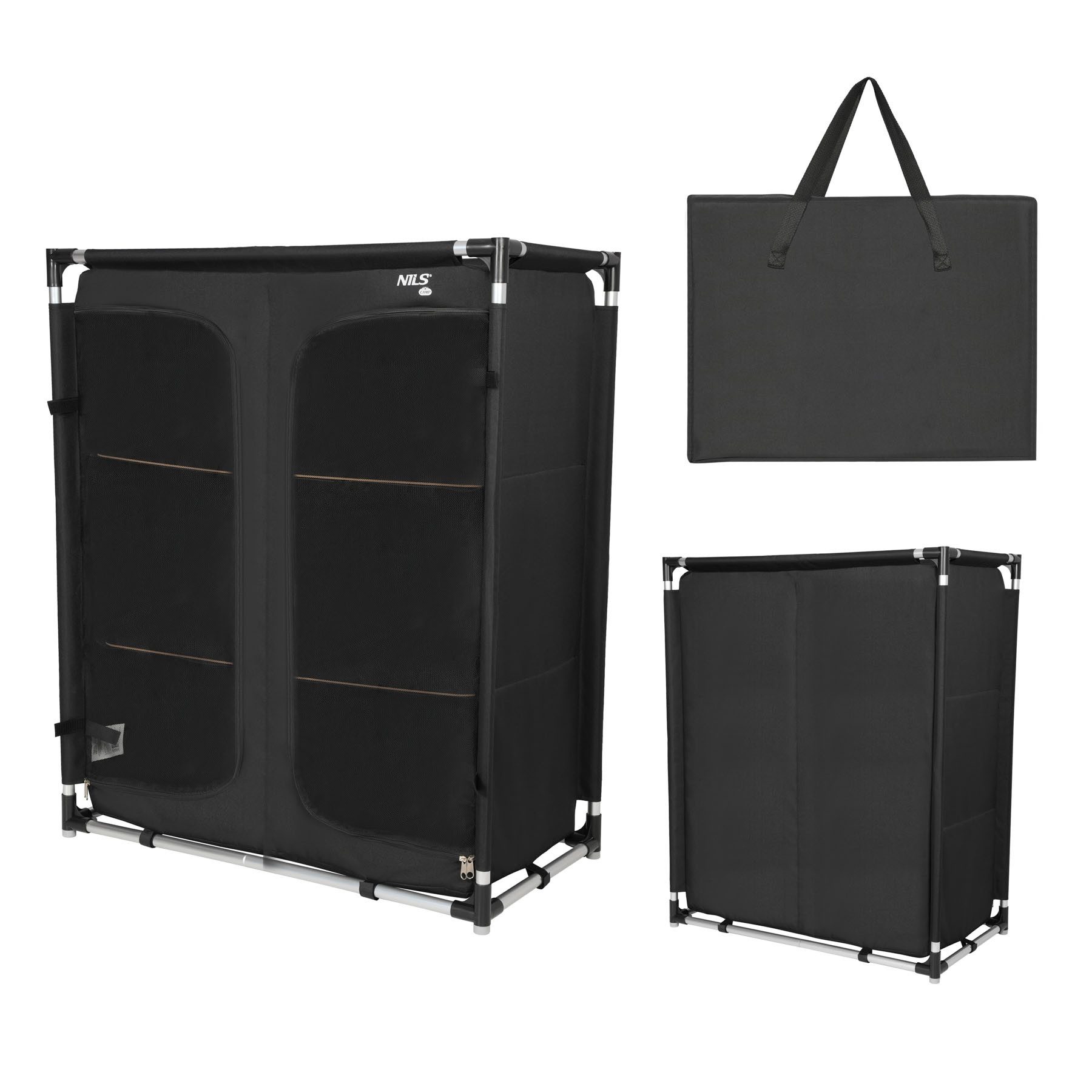 Campingschrank XL Mehrzweckschrank für Unterwegs Outdoor Reiseschrank 82×47×105cm