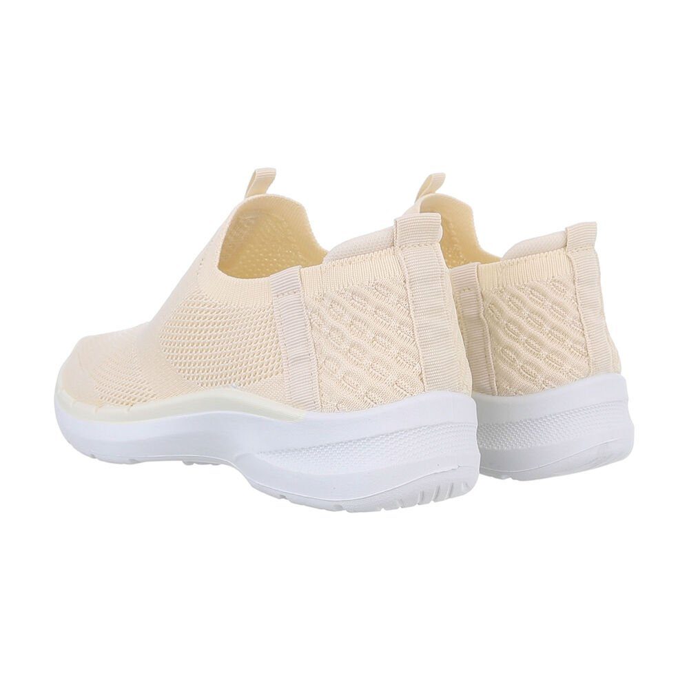 Ital-Design Damen Low-Top Freizeit Sneaker (85878607) Flach Sneakers Low in Beige