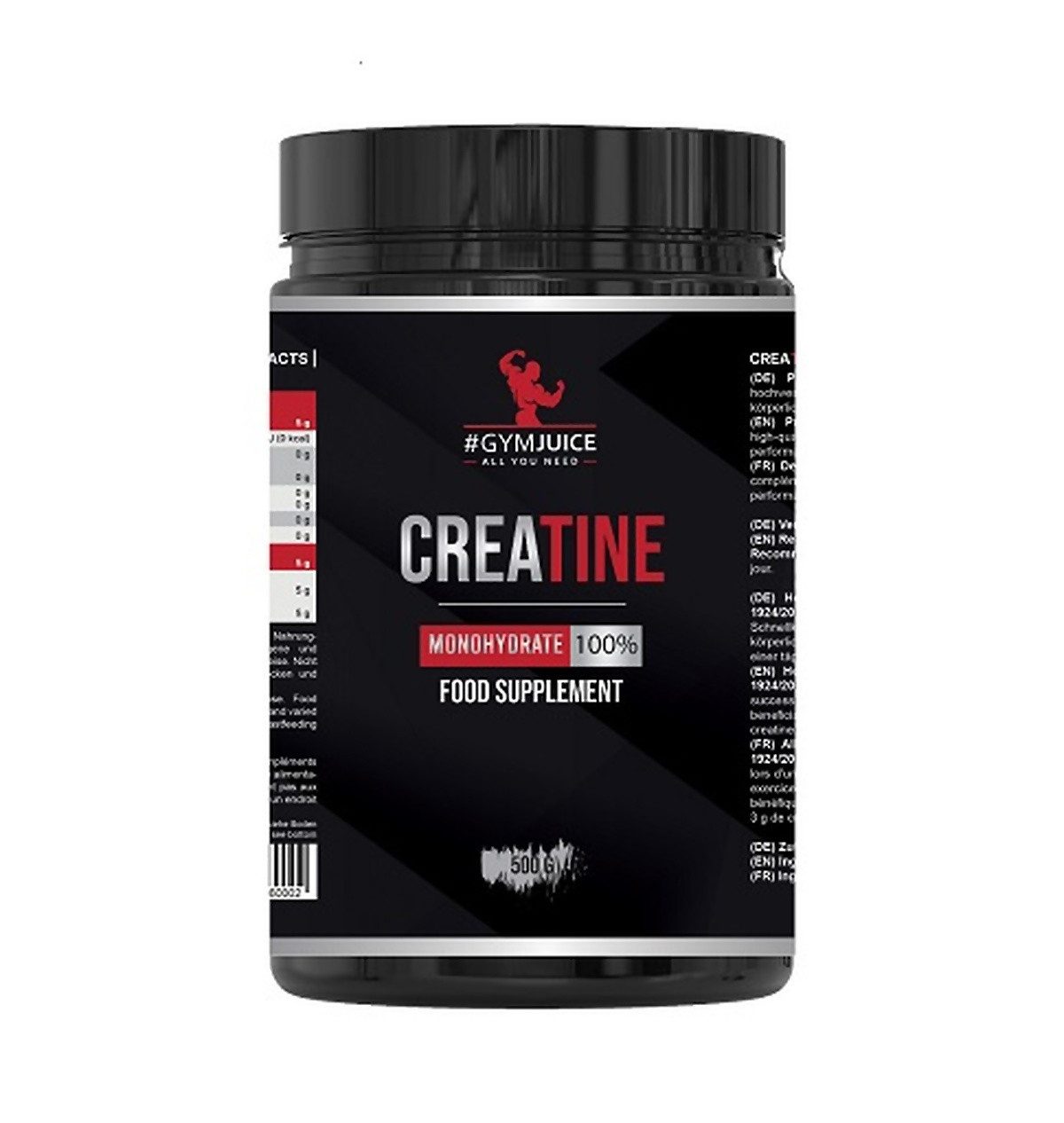 Hygiene-Gesellschaft #GYMJUICE - Creatine Monohydrate 500g Pulver, 500 g