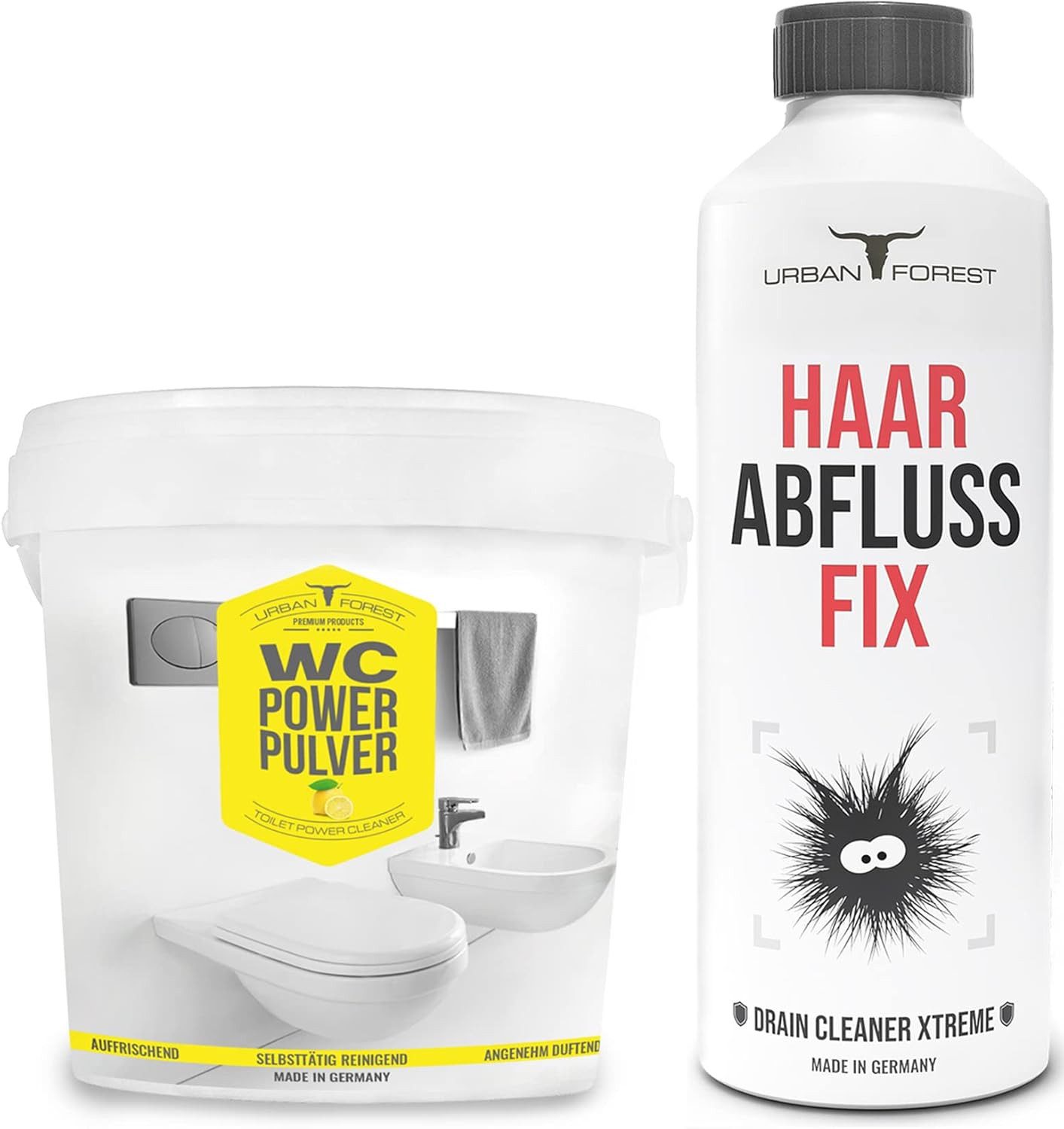 SPARSET Rohrreiniger Abflussreiniger 1000ml + WC Schaum Reiniger 1Kg Badreiniger