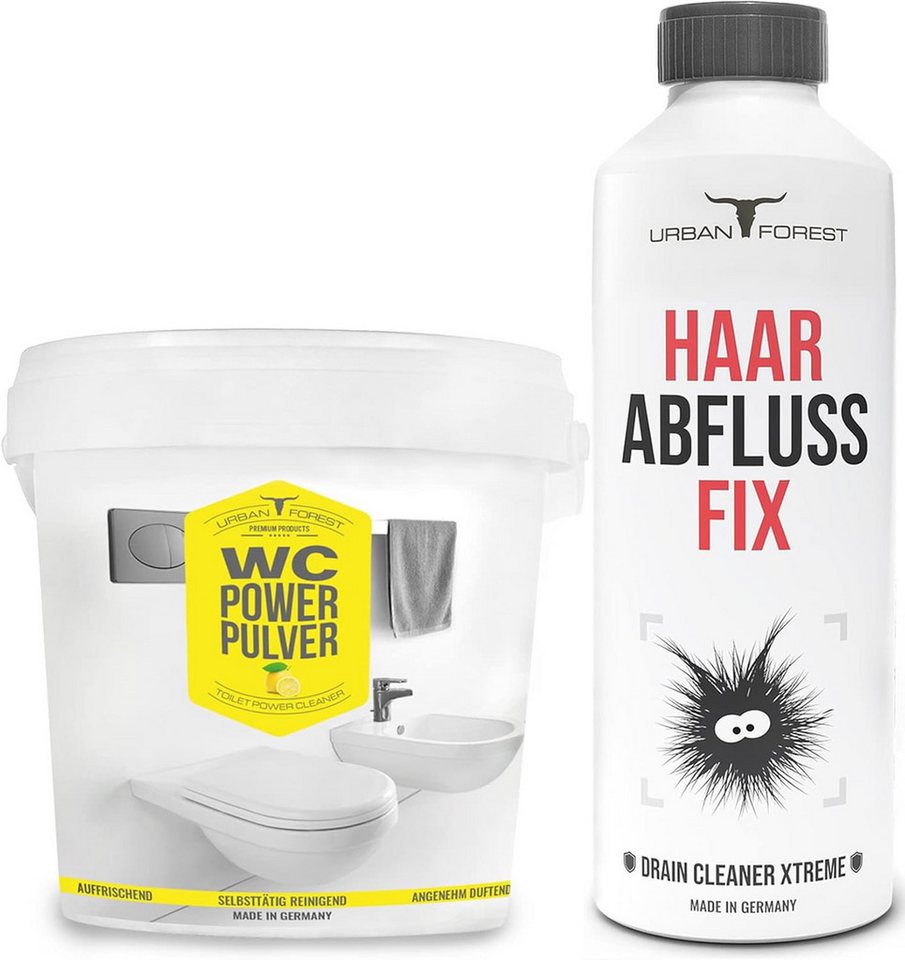 URBAN FOREST SPARSET Rohrreiniger Abflussreiniger 1000ml + WC Schaum Reiniger 1Kg Badreiniger (2-St. Abflussreiniger 1000ml + WC Schaum Reiniger 1Kg)