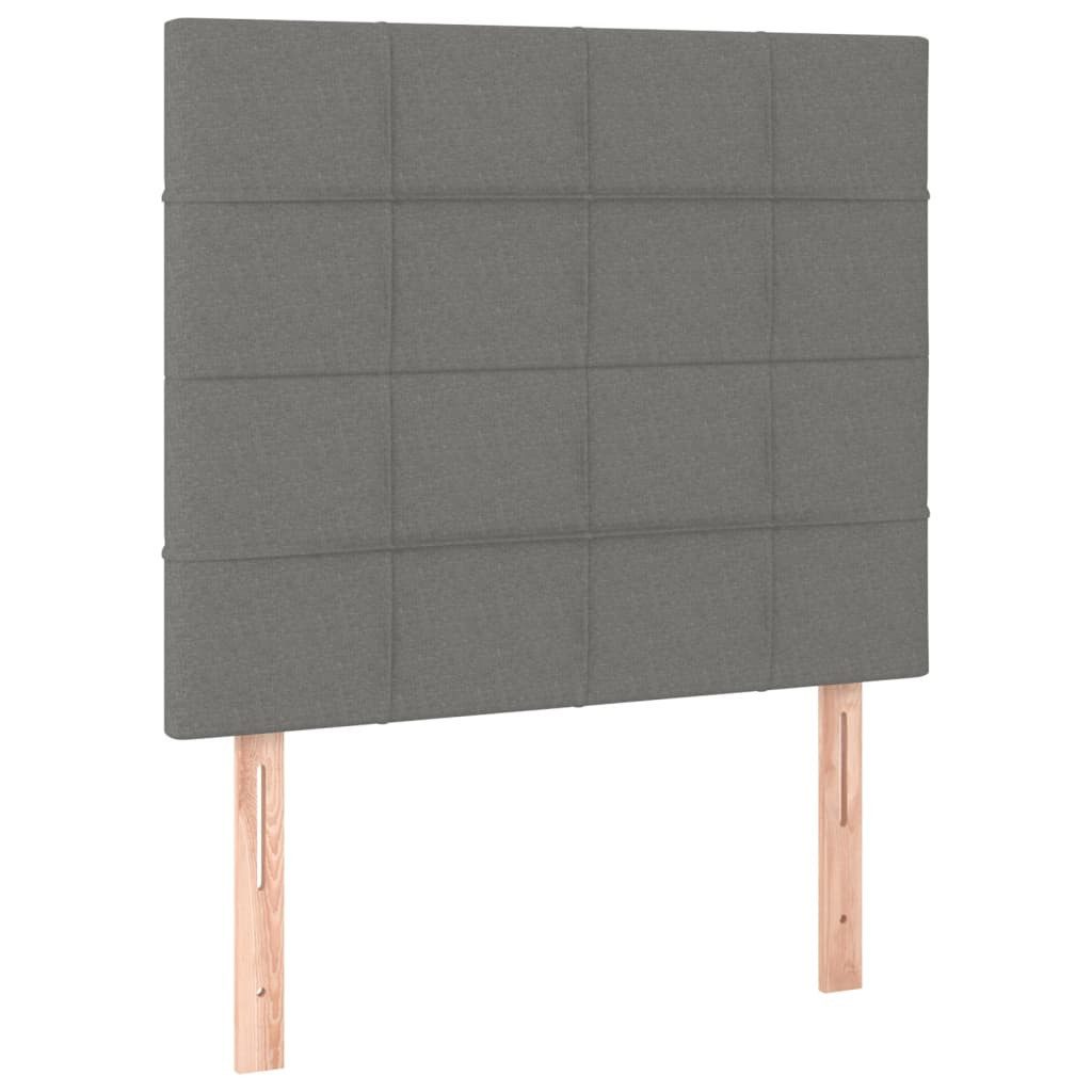 vidaXL Kopfteil, Bett Kopfteile 2 Stk. Dunkelgrau 90x5x78/88 cm Stoff