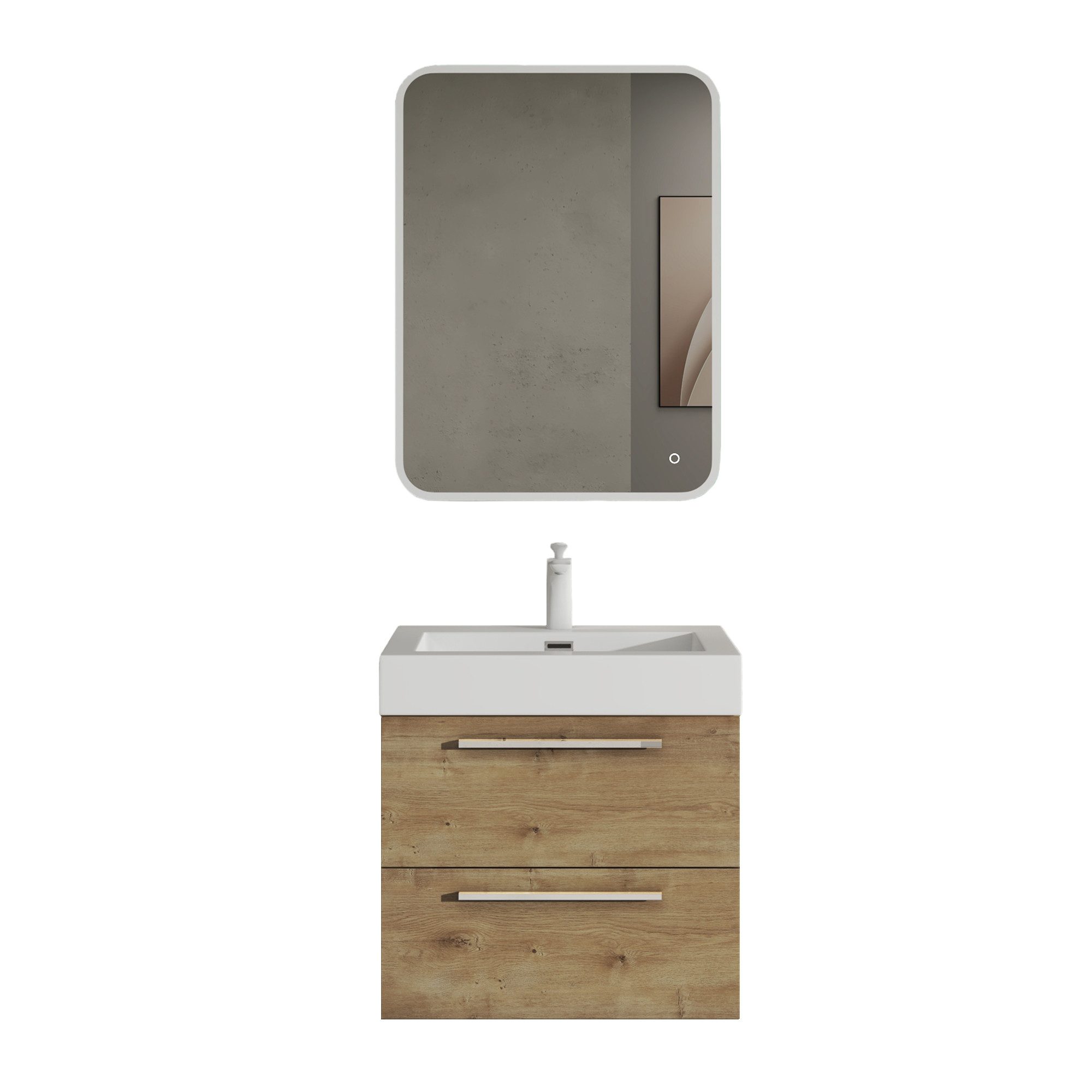 doporro Badezimmer-Set Badmöbel-Set Quadratto Waschbeckenunterschrank Wasch günstig online kaufen