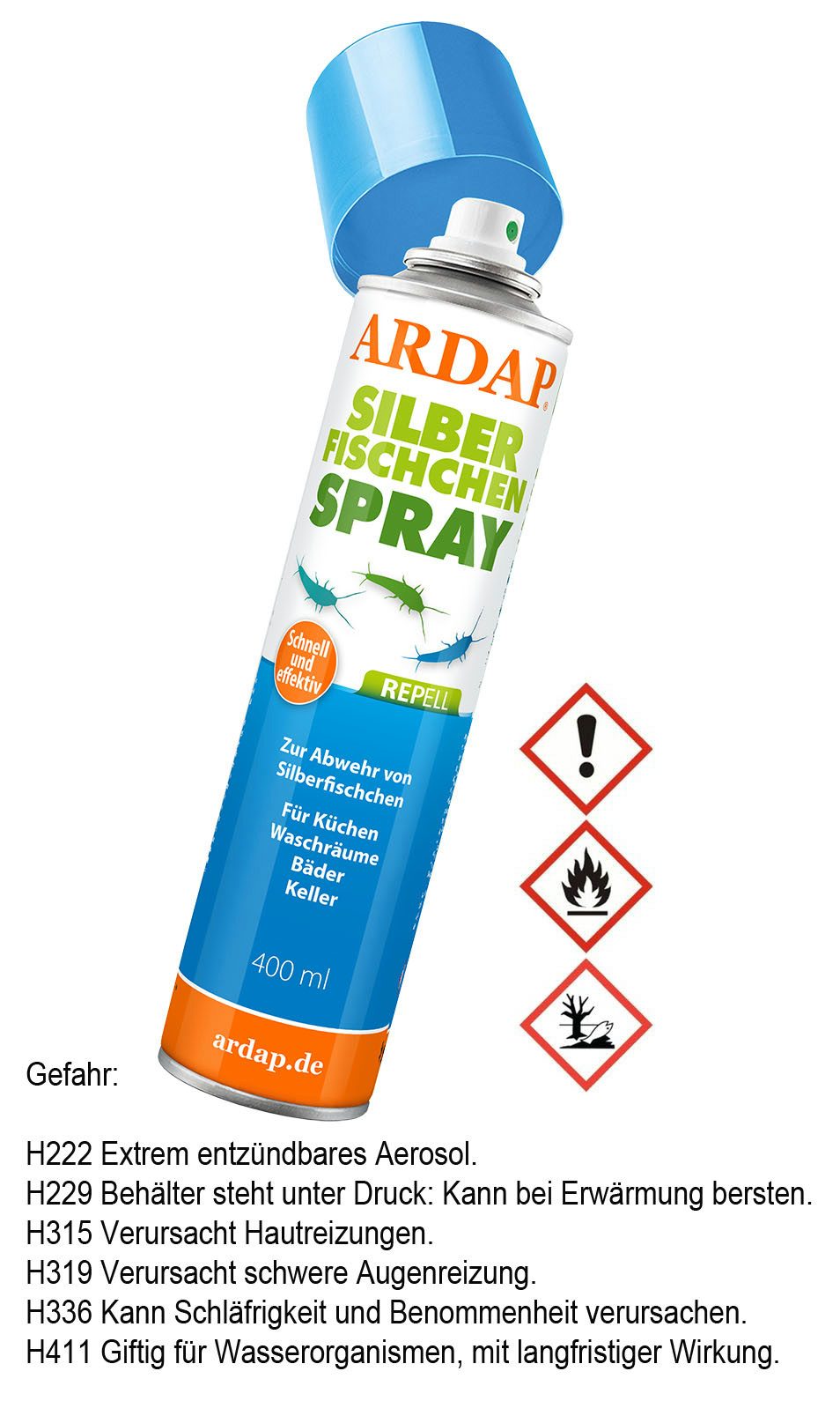 Insektenspray ARDAP Repell Silberfischchen Spray 400 ml