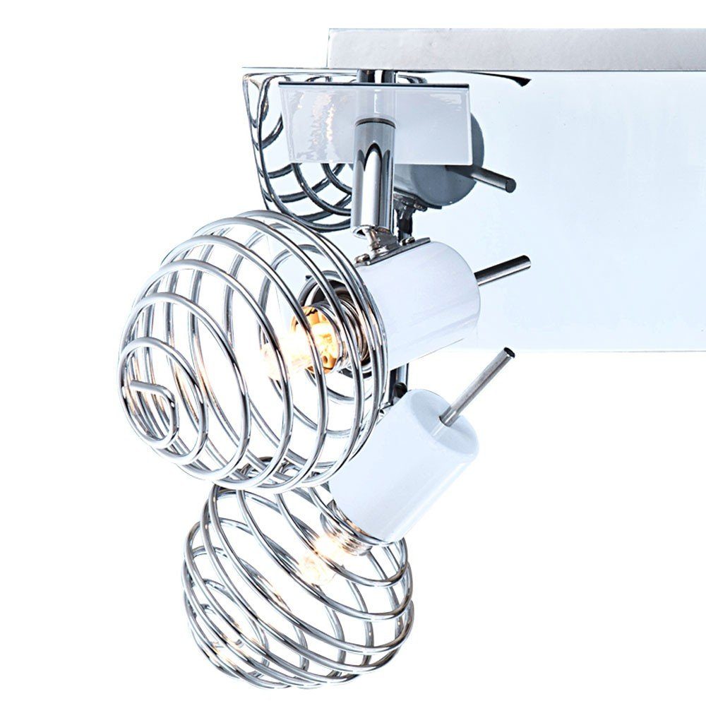 etc-shop LED Deckenspot, Leuchtmittel inklusive, Chrom Spot Spiral G9 Decken Lampe Warmweiß, Strahler Licht Kugel Beleuchtung 4x