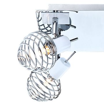 etc-shop LED Deckenspot, Leuchtmittel inklusive, Warmweiß, Decken Beleuchtung Chrom Spiral Kugel Strahler 4x G9 Lampe Spot Licht