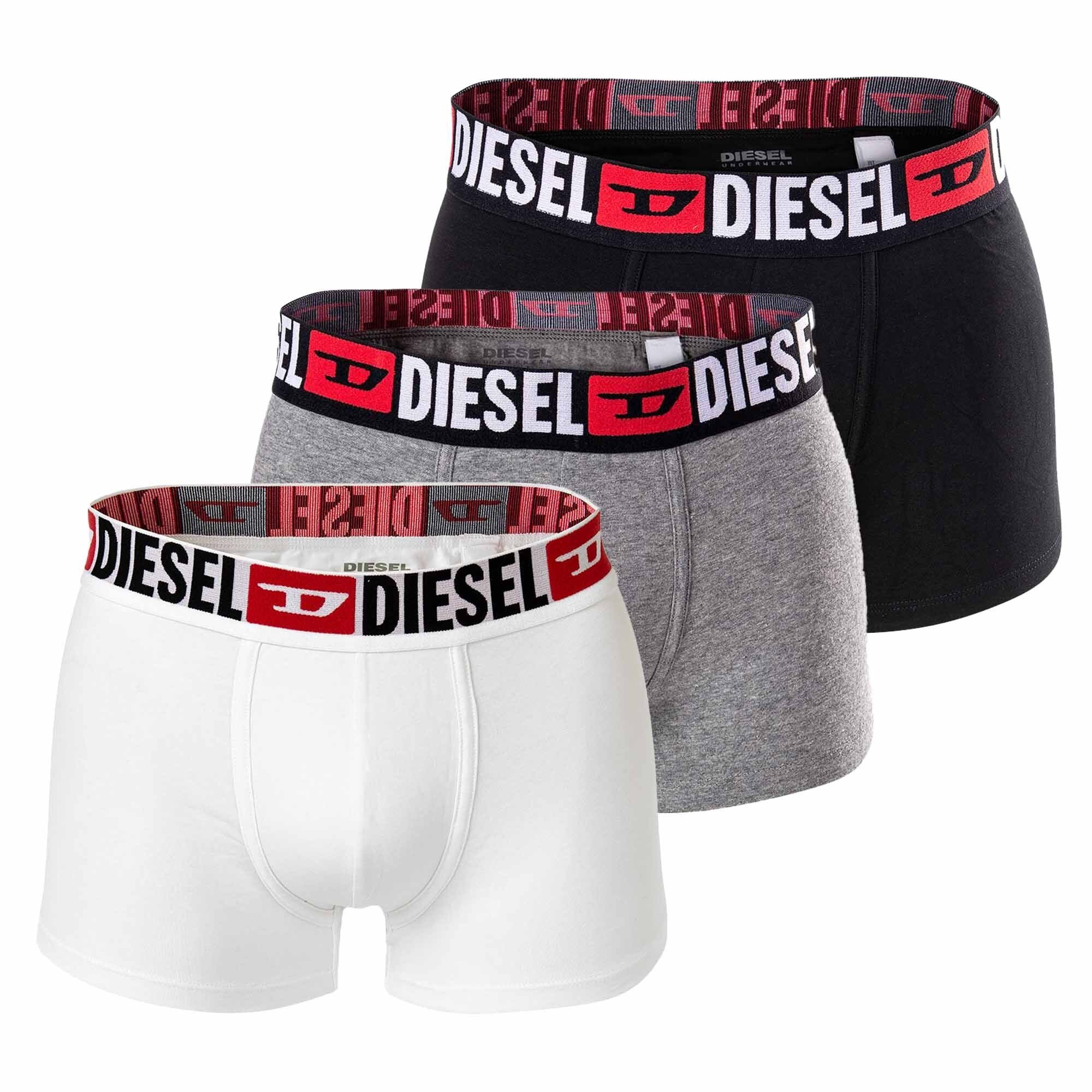 Diesel Boxer Herren Boxershorts 3 Pack - UMBX-DAMIENTHREEPACK Schwarz/Weiß/Grau