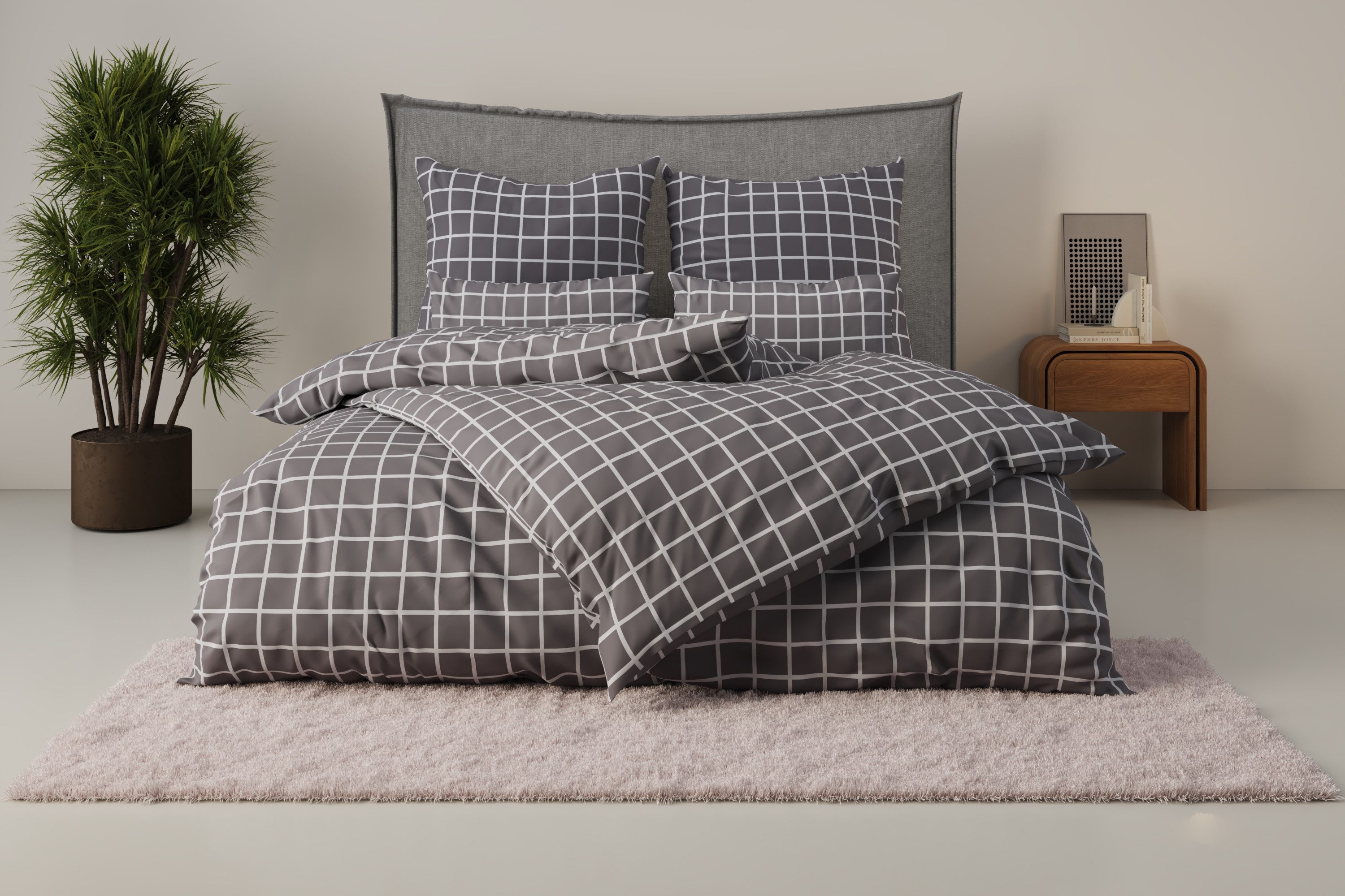 OTTO home Bettwäsche Eemil, Renforcé, 2 teilig, karierte Bettwäsche, 100% Baumwolle, ab Gr. 135x200 cm