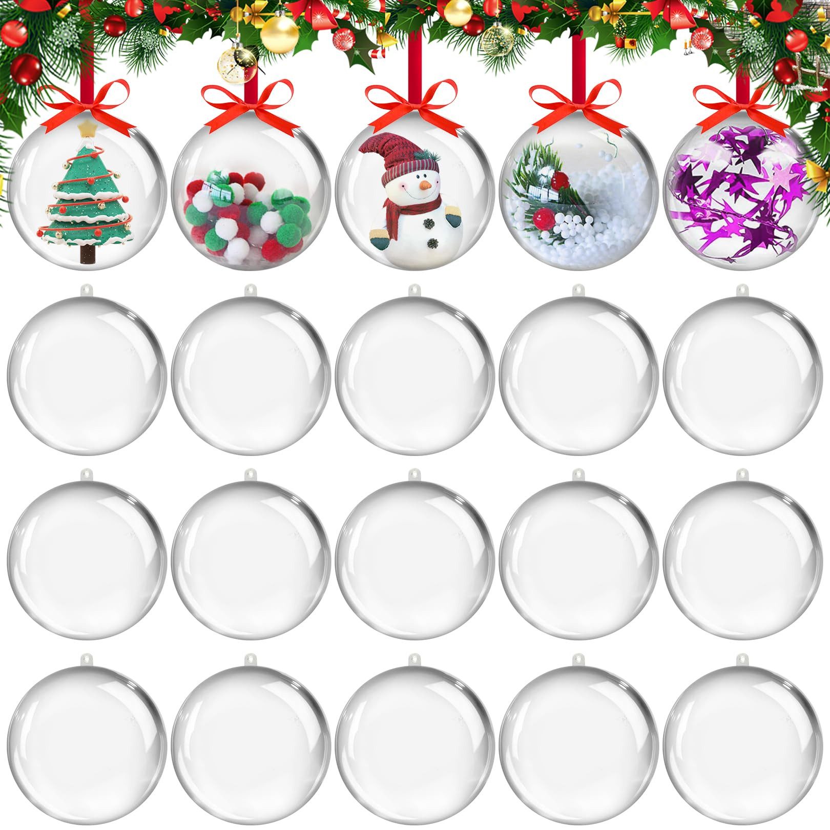 FOUORTUNATE-BEE Weihnachtsbaumkugel 20 Stück Weihnachtskugeln Kunststoff,Tr günstig online kaufen