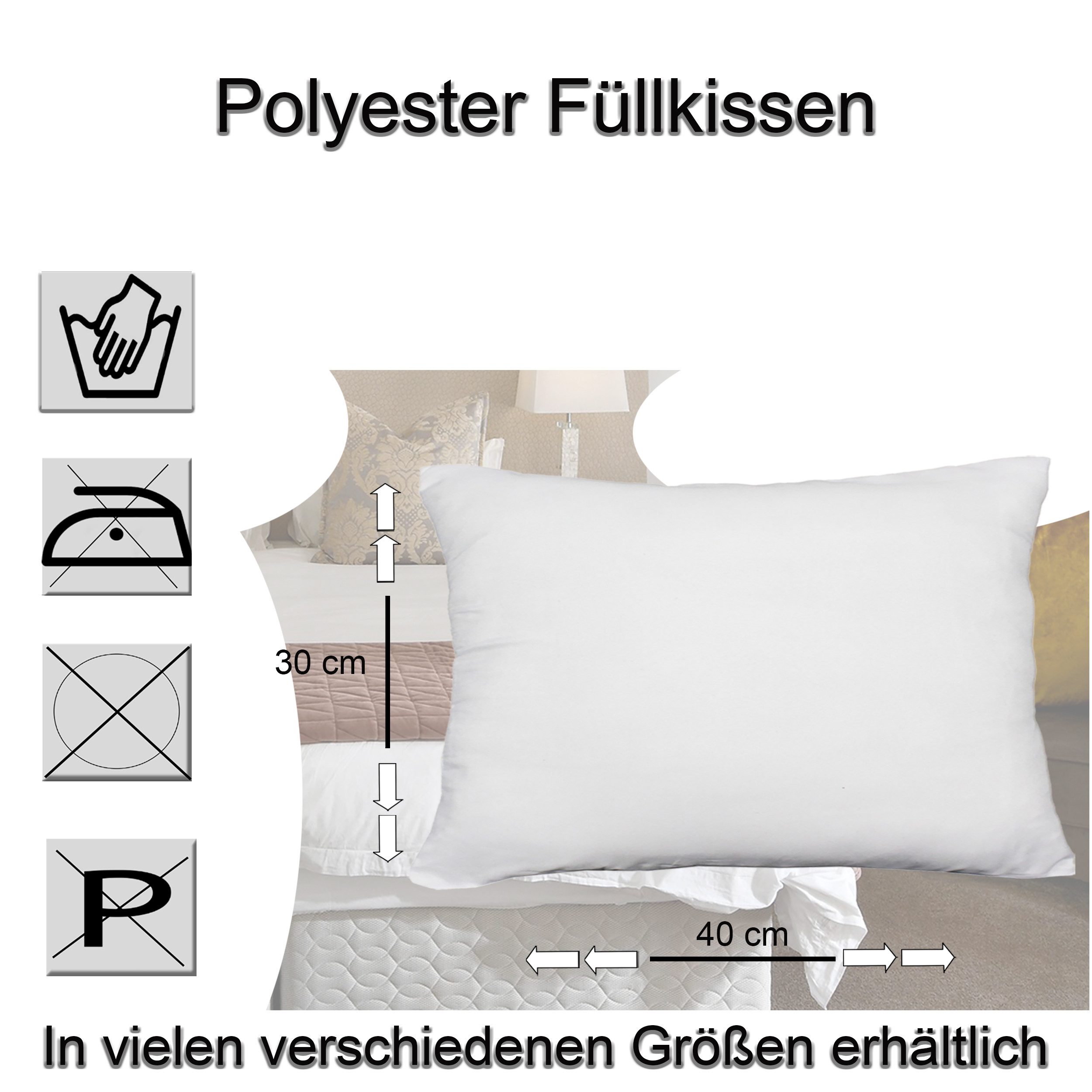 Haus und Deko Kopfkissen Kopfkissen 2er Pack Füllkissen Polyester Innenkiss günstig online kaufen