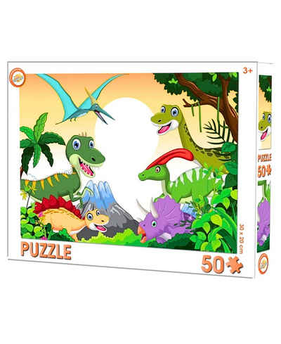 Puzzle Dinosaurier, 50 Puzzleteile, Kinderpuzzle 50 Teile ab 3 Jahre